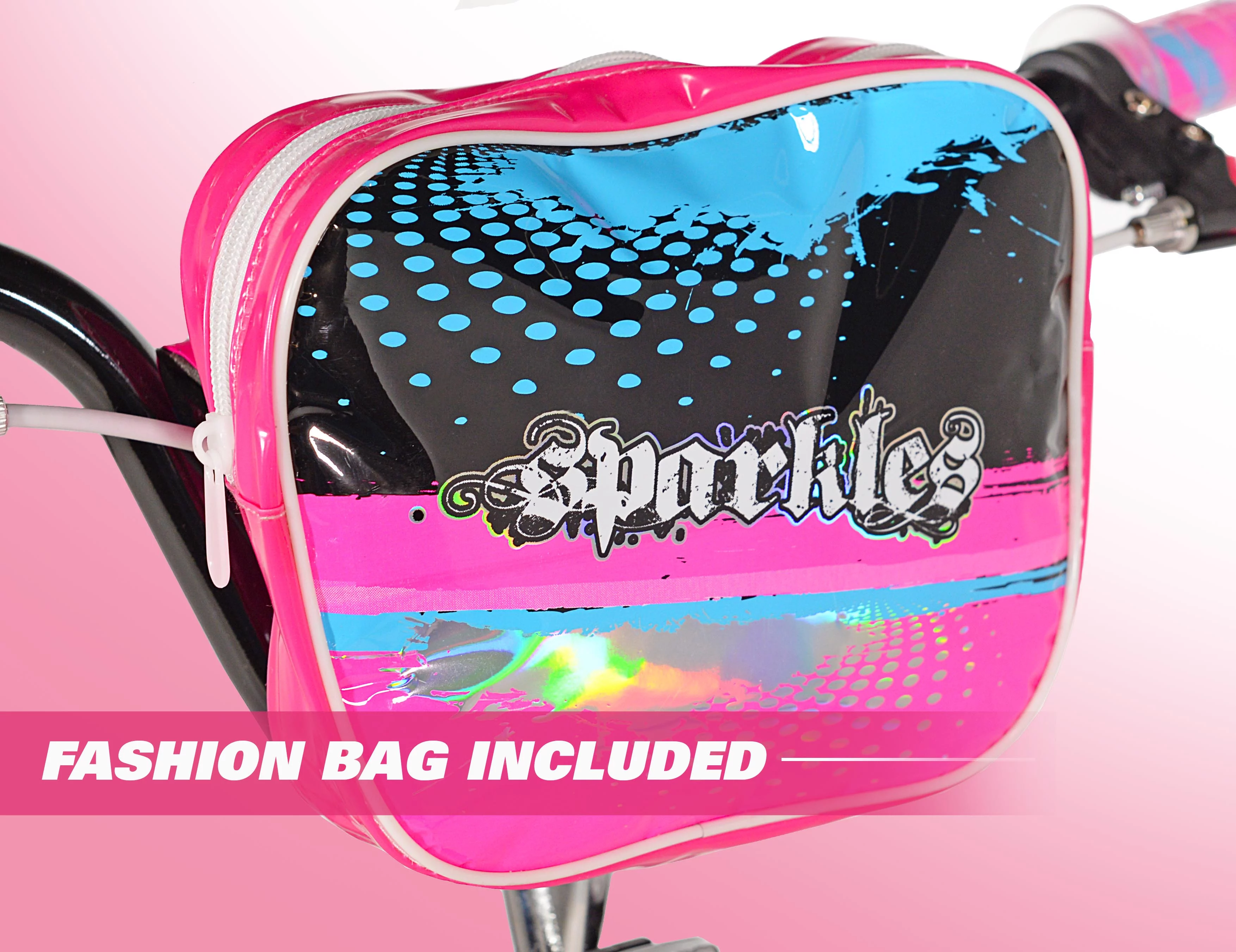 Kent Bicycles 18 inch Girl's Sparkles Bicycle, Black and Pink - Womvr