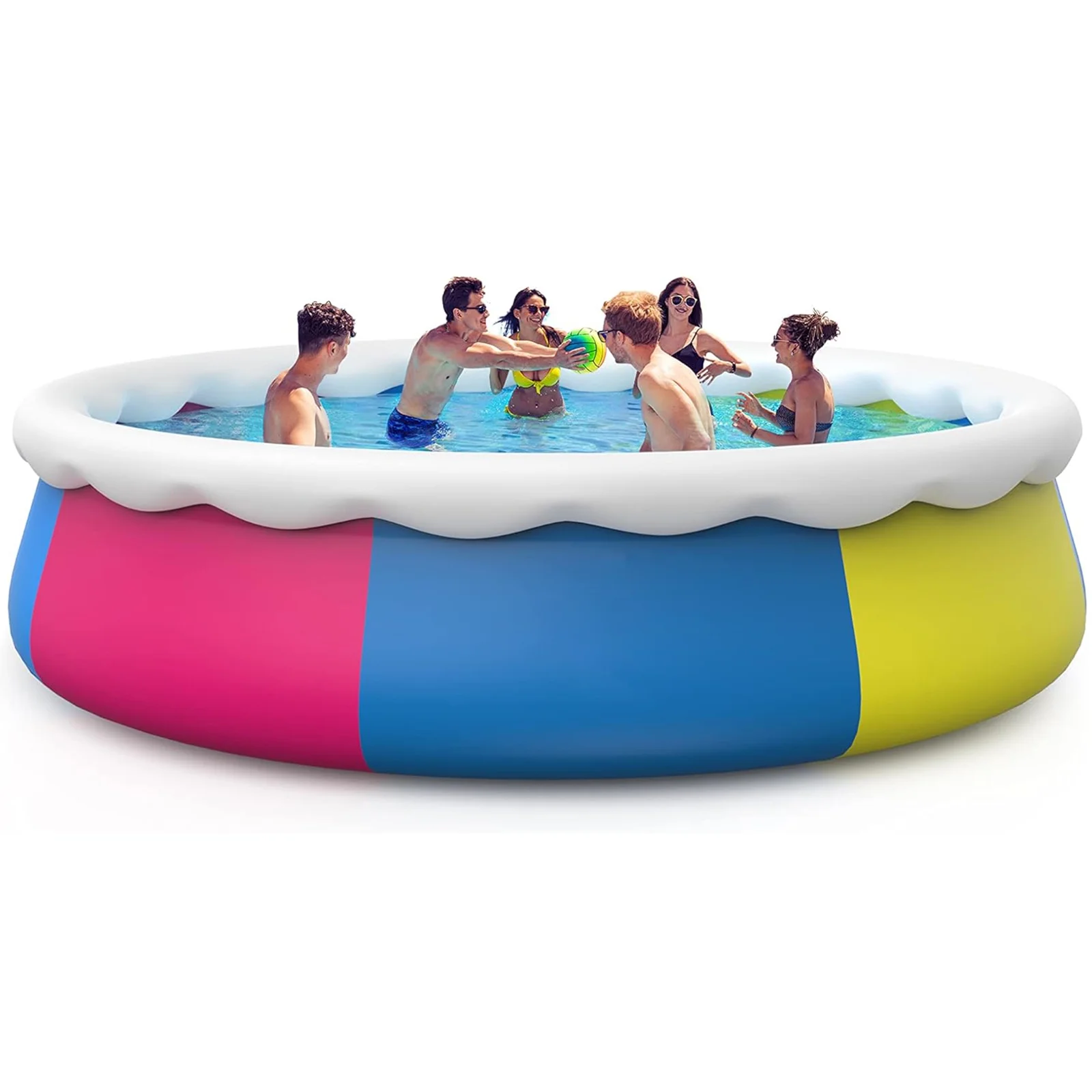 SUGIFT 15ft x 35in Round Above Ground Inflatable Swimming Pool Set Include Filter Pump and Cover - Womvr