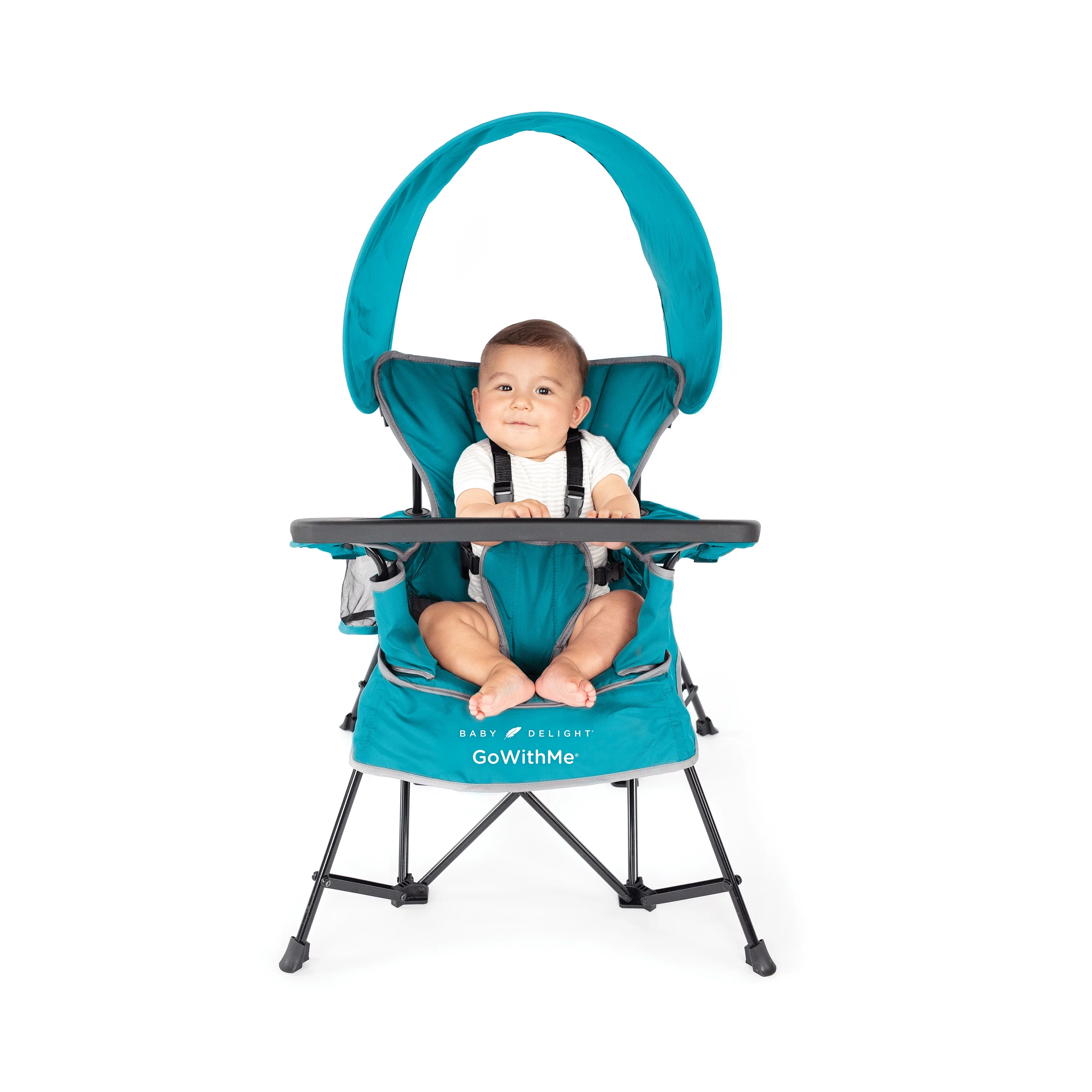 Baby Delight Go with Me Jubilee Deluxe Portable Infant Chair, Removable Canopy, Teal - Womvr