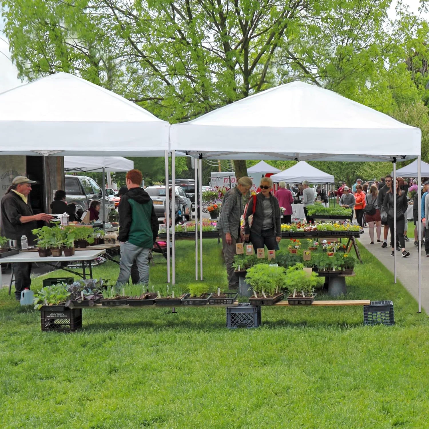 GVDV Canopy Tent, 10x10 ft Easy Pop up Outdoor Canopy Tent, Portable Straight Leg Gazebo Instant Canopy, Blue - Womvr