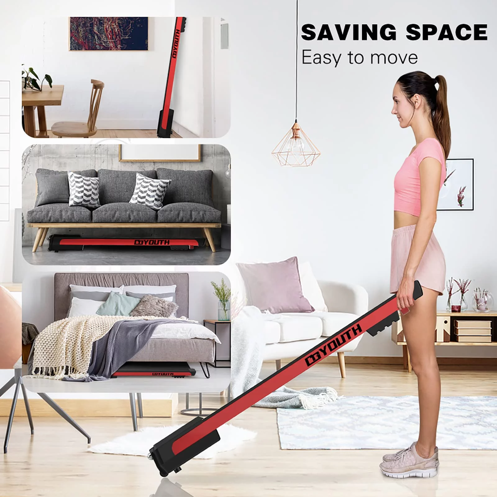 GOYOUTH Under Desk Treadmill Electric Walking Jogging Exercise Machine for Home/Office Use - Womvr