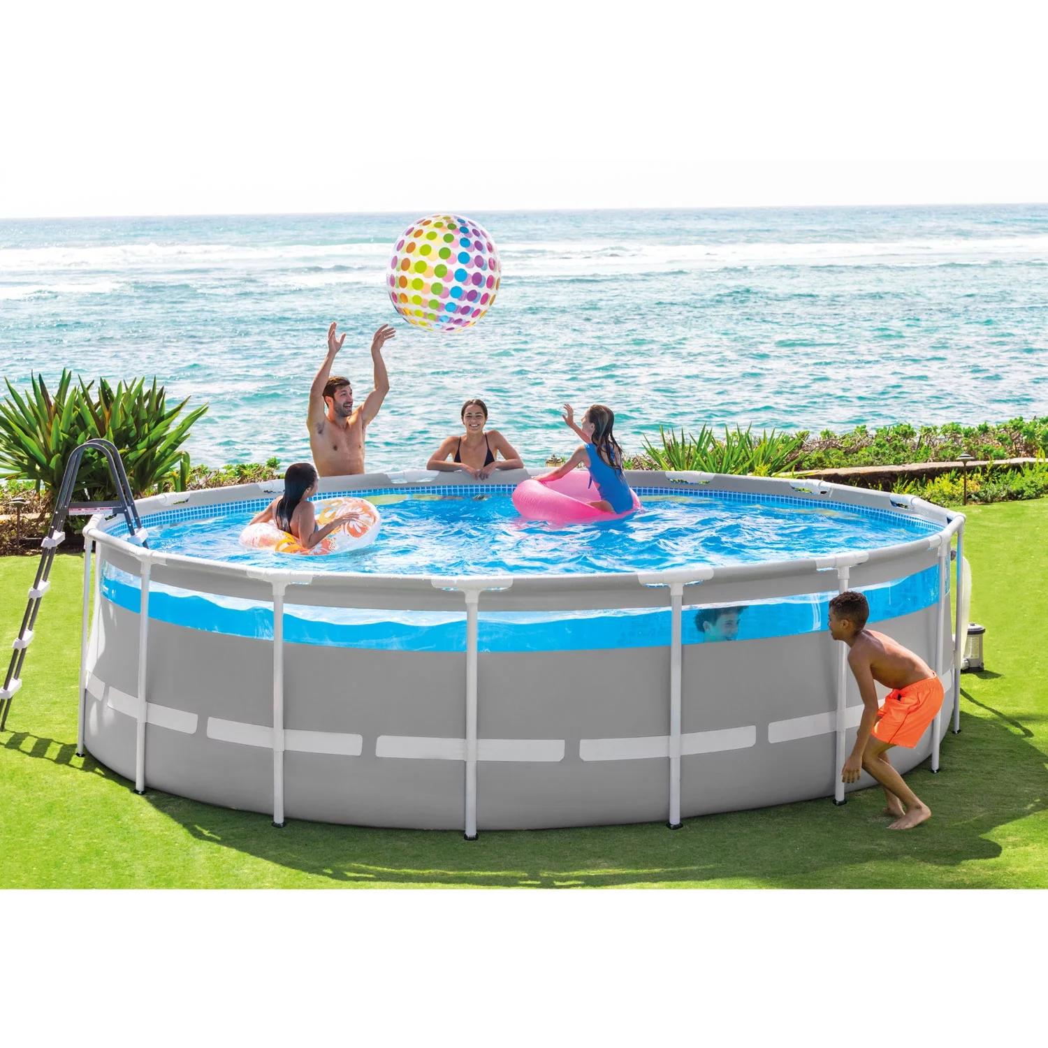 Intex 26729EH 16ft x 48in Clearview Prism Above Ground Swimming Pool w/Pump - Womvr