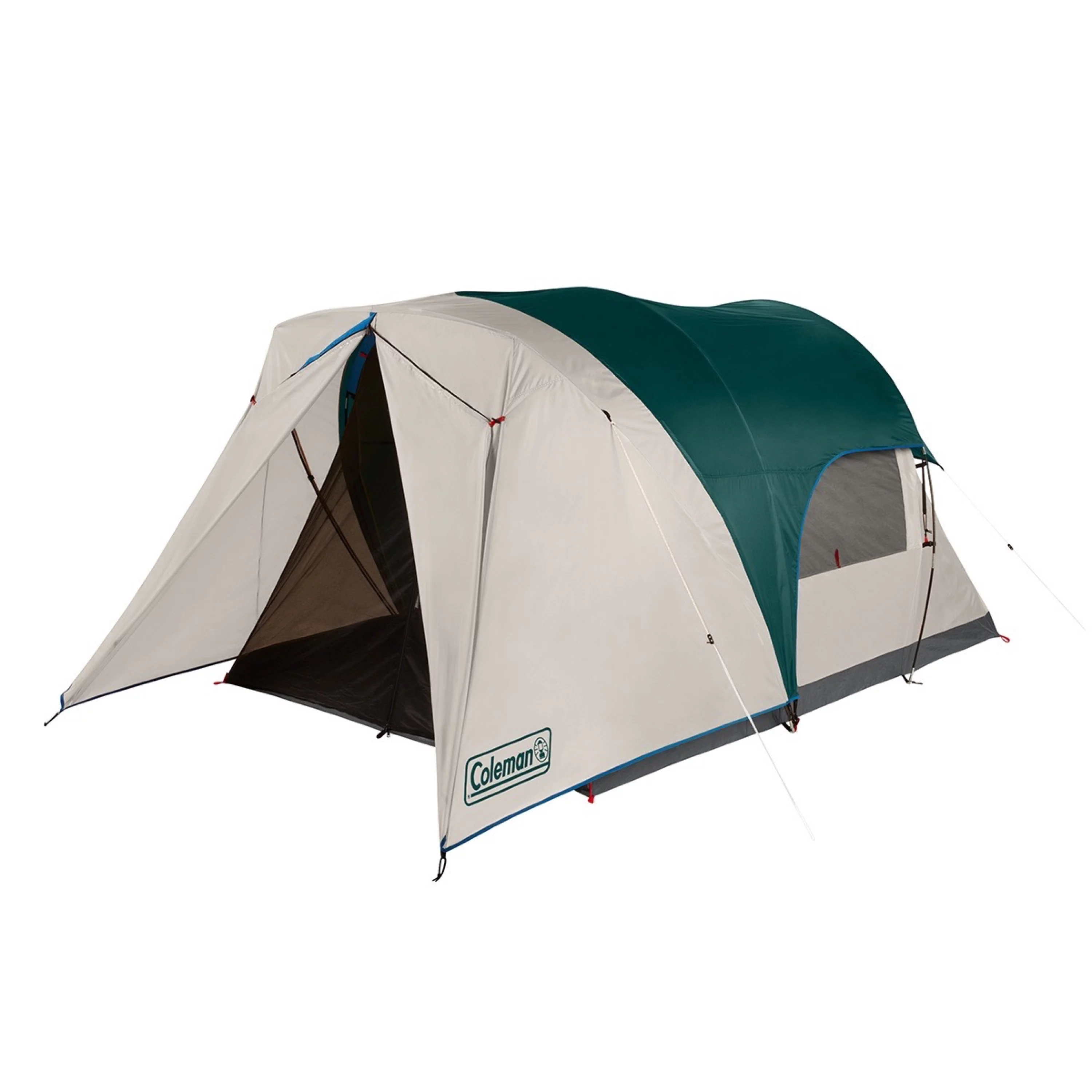 Coleman 4-Person Cabin Tent with Enclosed Screen Porch, Evergreen - Womvr