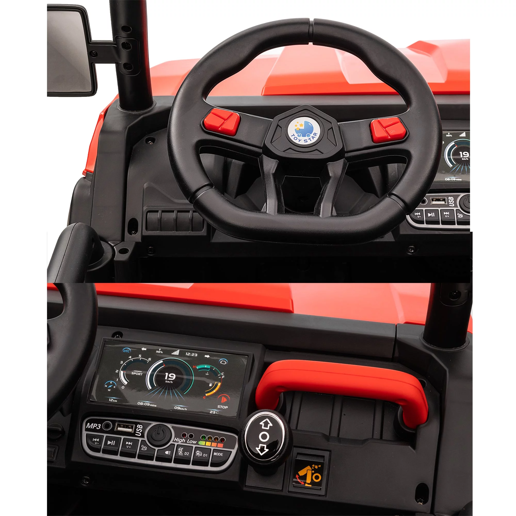 24V Kids Ride on Car UTV, 2 Seater Electric Powered Ride on Toys Truck with Trailer Remote Control - Womvr