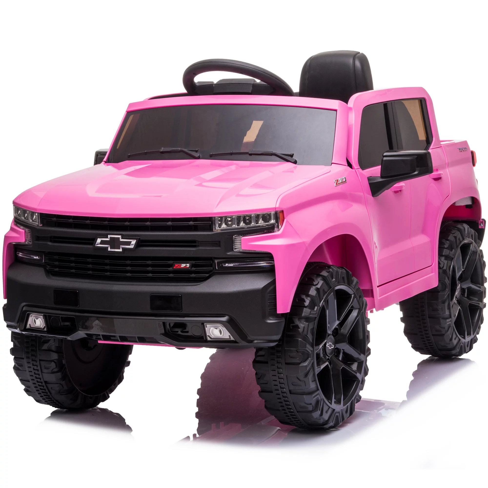 Kidzone 12V Battery Powered Licensed Chevrolet Silverado Truck - Red - Womvr