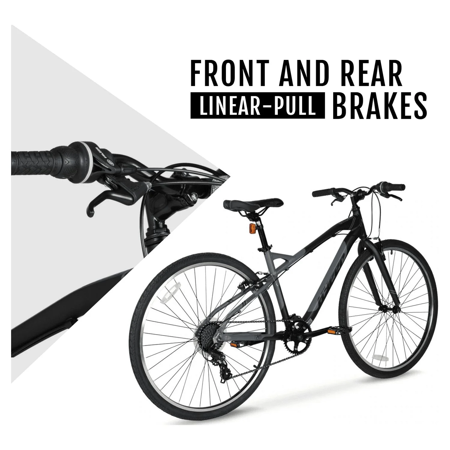 Hyper Bicycles 700c Urban Bike for Adults, Gray - Womvr