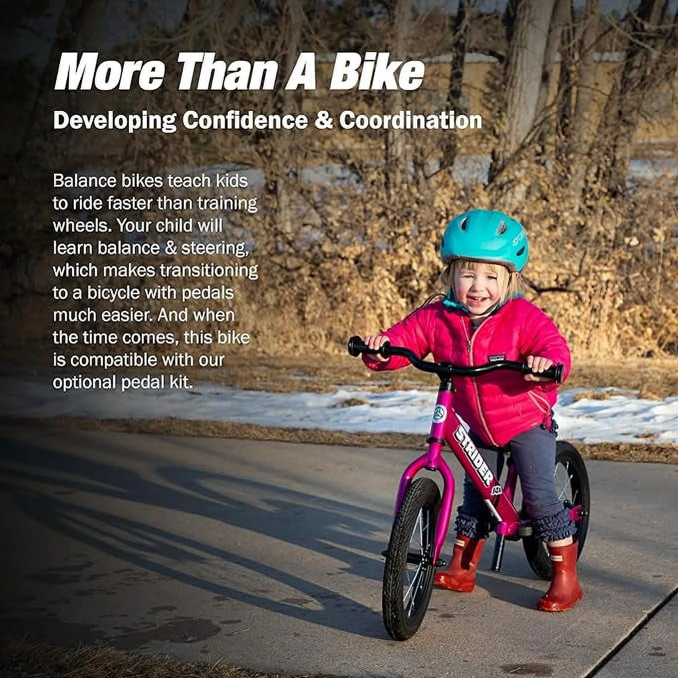 Strider - 14x Sport Balance Bike, Ages 3-7 Years, Pedal Conversion Kit Sold Separately - Awesome Blue - Womvr