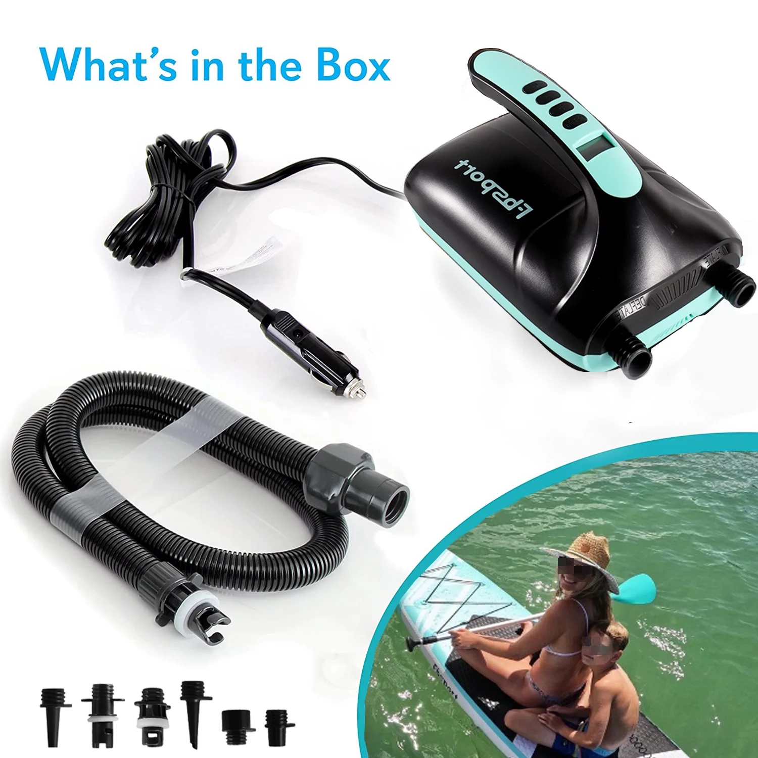 Fbsport 11ft Inflatable Paddle Board SUP, 6'' Thick W/Paddling Fins Pump & Accessories Pack, Green - Womvr