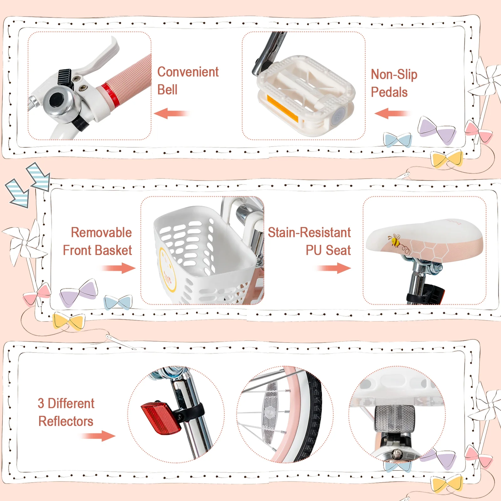 Babyjoy 18 Inch Kid Bike 95% Pre-Assembled Girls Bicycle with Training Wheels & Basket Age 6-9 Years Old Purple - Womvr