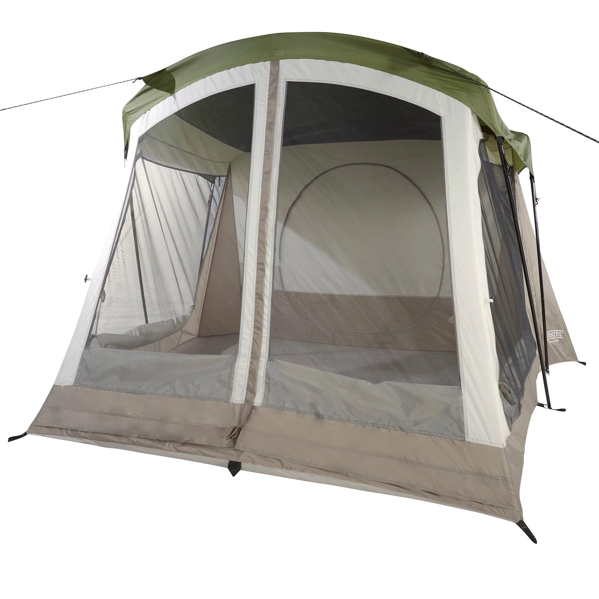 Wenzel Klondike 8-Person Large Outdoor Camping Tent with Screen Room, Brown - Womvr
