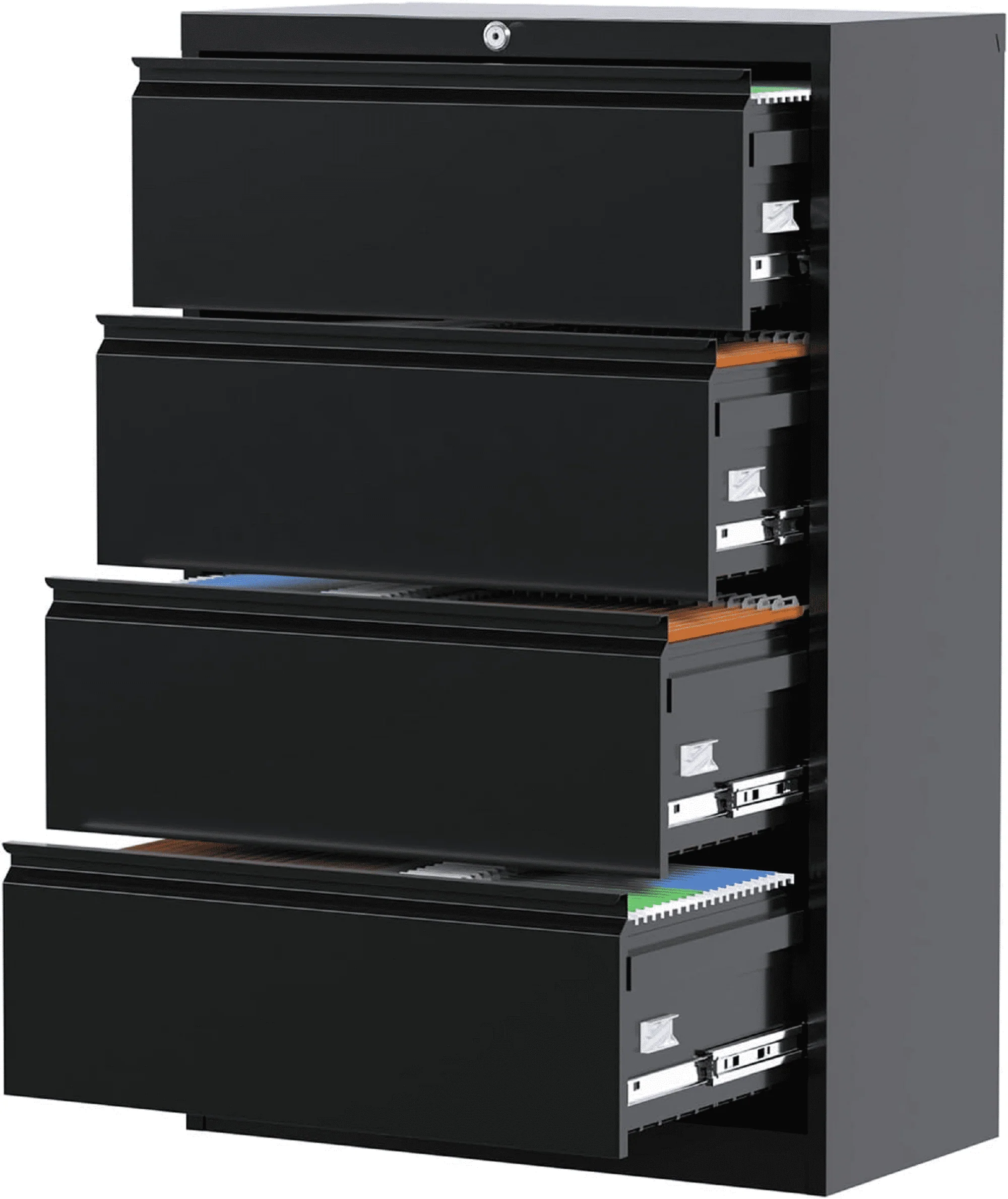 SUPEER 4 Drawer File Cabinet , Metal Vertical File Storage Cabinet with Lock, Office Home Steel Vertical File Cabinet for A4 Letter /Legal Size, 14.96