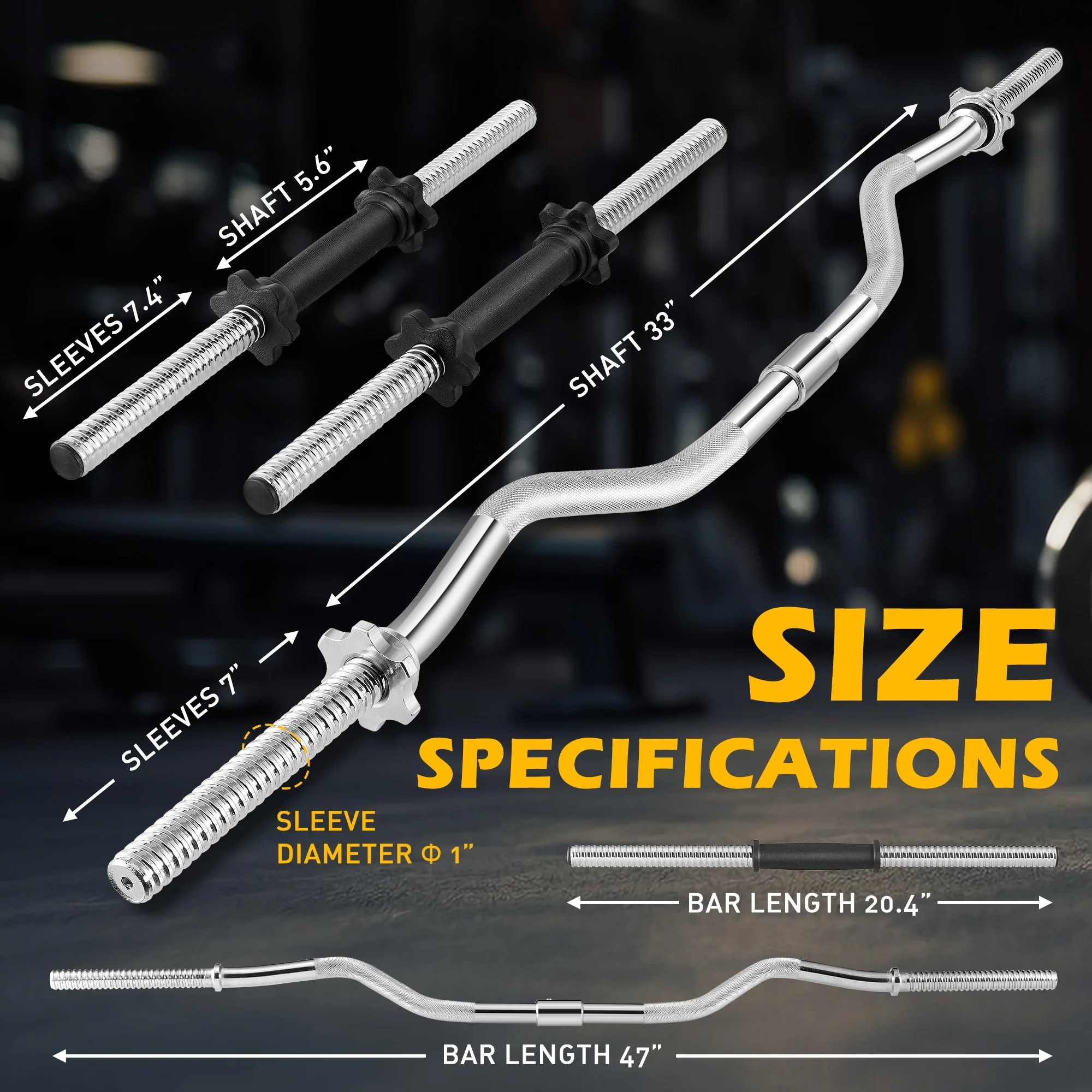 FIXTECH 66LB 2 in 1 Olympic Adjustable Weight Set with Curl bar Used As Barbell for Family fitness, Black - Womvr