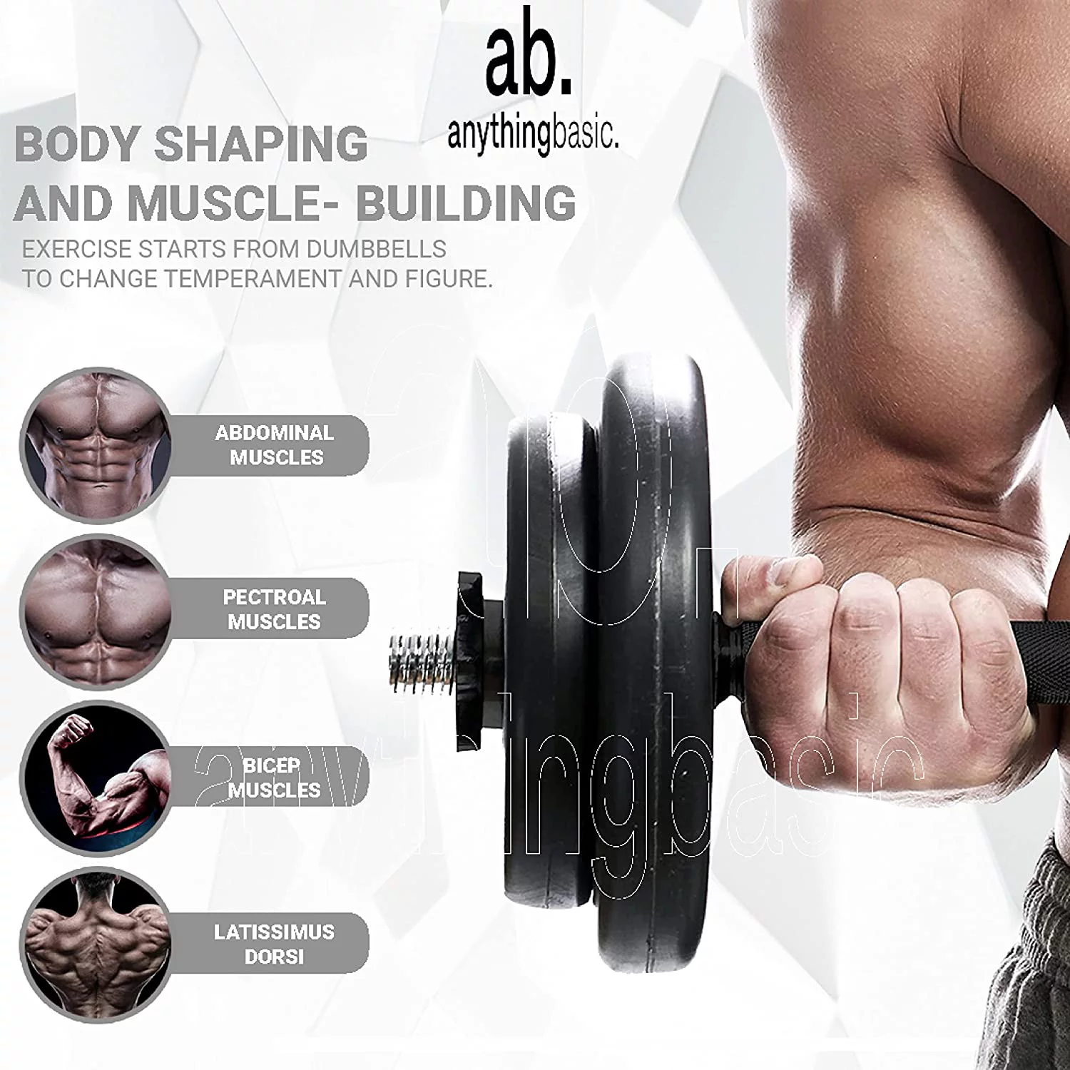 anythingbasic. PVC 10 Kg Home Gym Set with One 3 Ft Curl and One Pair Dumbbell Rods with Gym Accessories Gym Set - Womvr