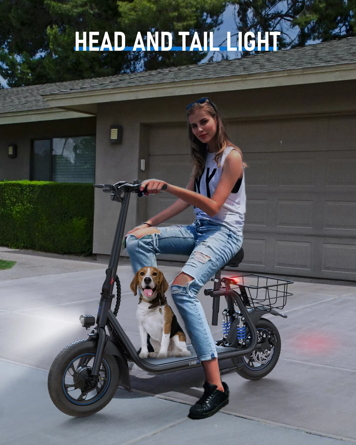 URBANMAX C1 Pro Electric Scooter Adults with Dual Shock Absorbers Up to 25 Miles 18.6MPH 450W Powerful Motor Folding Scooter Electric for Adults with Seat & Carry Basket - Womvr