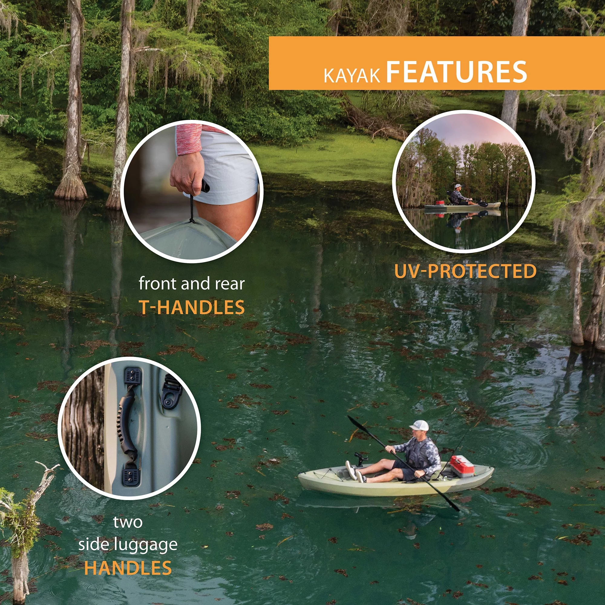 Lifetime Tamarack Angler 100 Fishing Kayak - Olive Green (90539) - Womvr