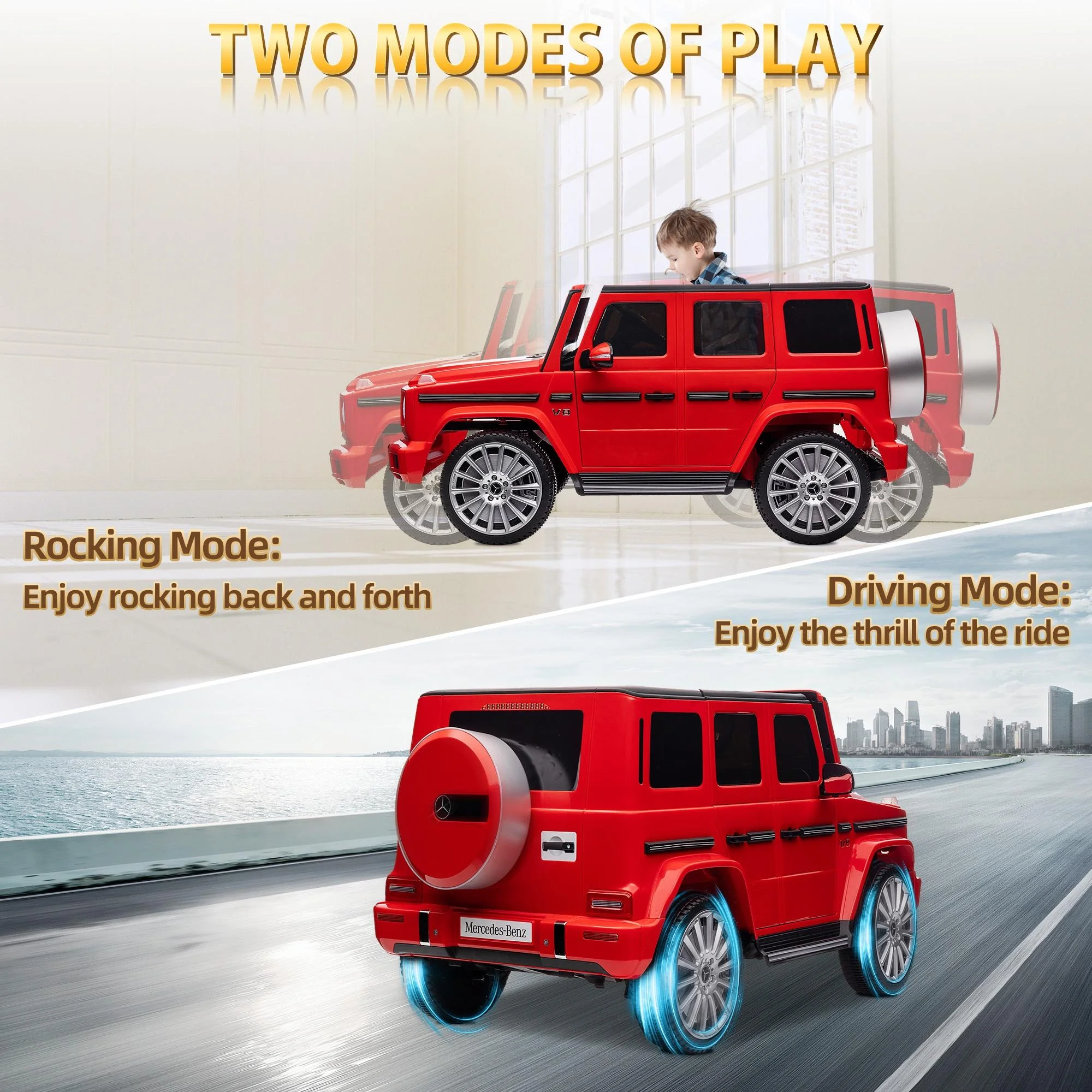 24V Ride on Car with Remote Control for Kids Mercedes Benz Ride on Car Toy for Boys and Girls 3-6 Years Old, Electric Vehicle, Bluetooth, LED Light, White - Womvr