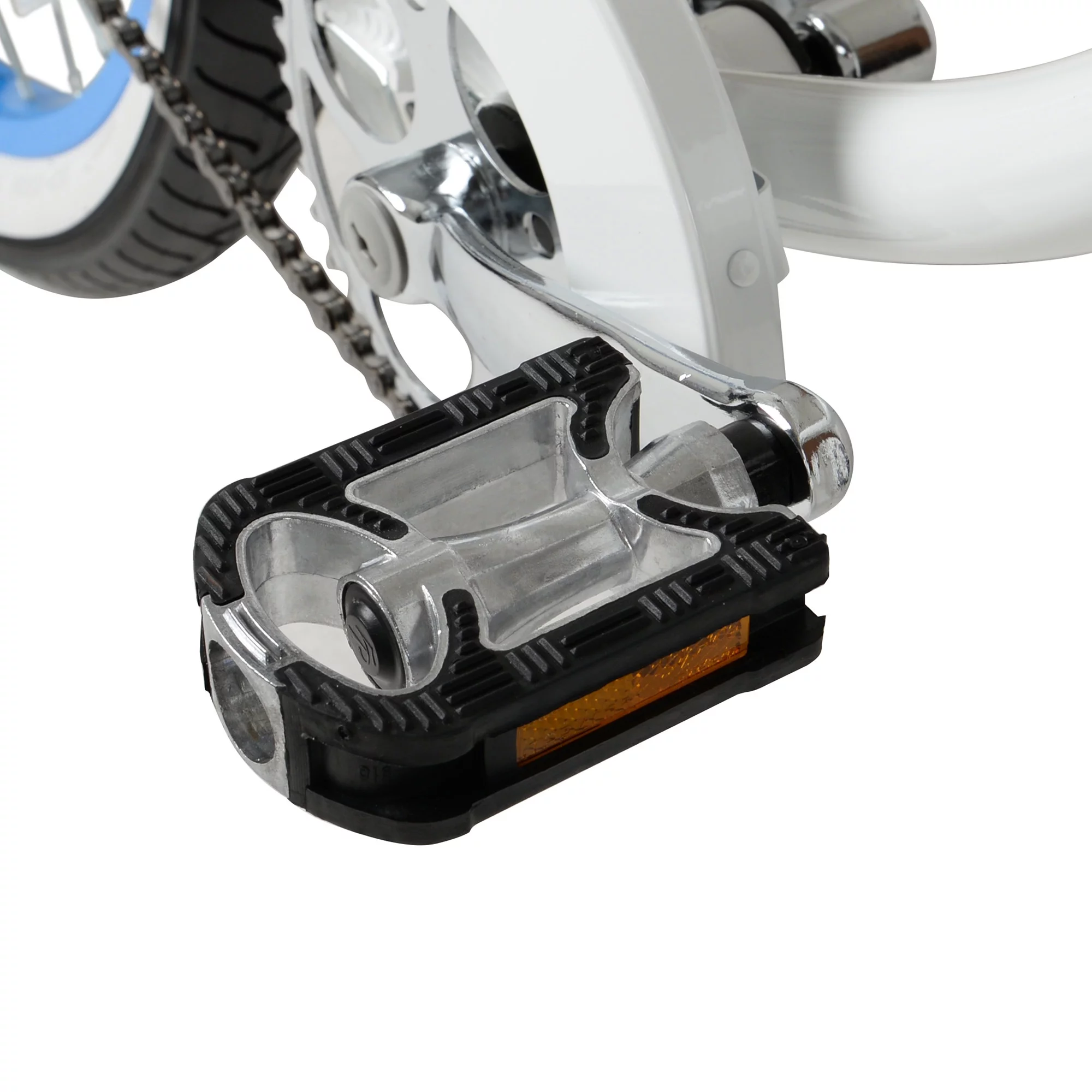 Hyper Bicycle Women's 26 In. Beach Cruiser, White with Blue Rim - Womvr