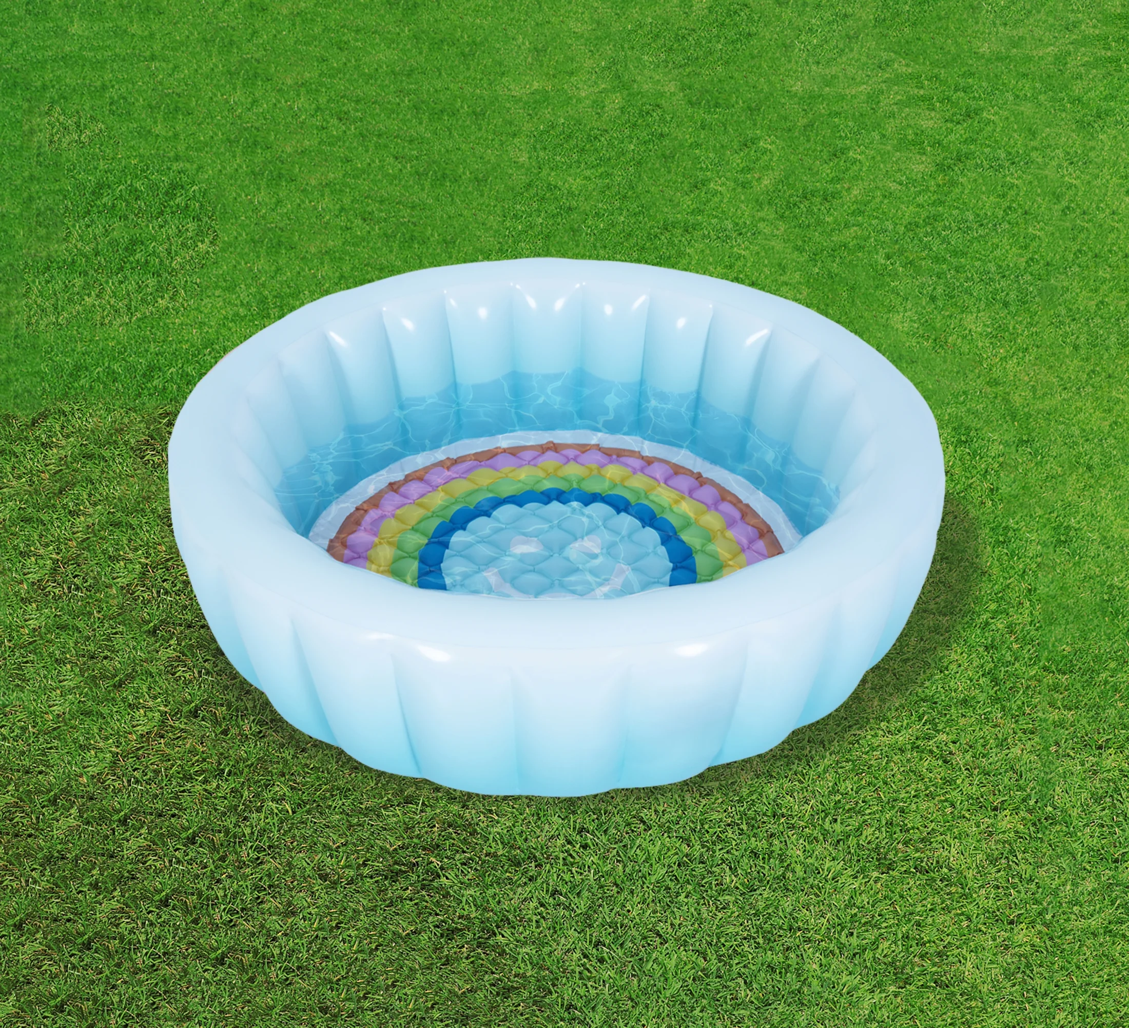 Packed Party Luxe Blue Ombre 59�� Round Soft-Sided Inflatable Swimming Pool - Womvr