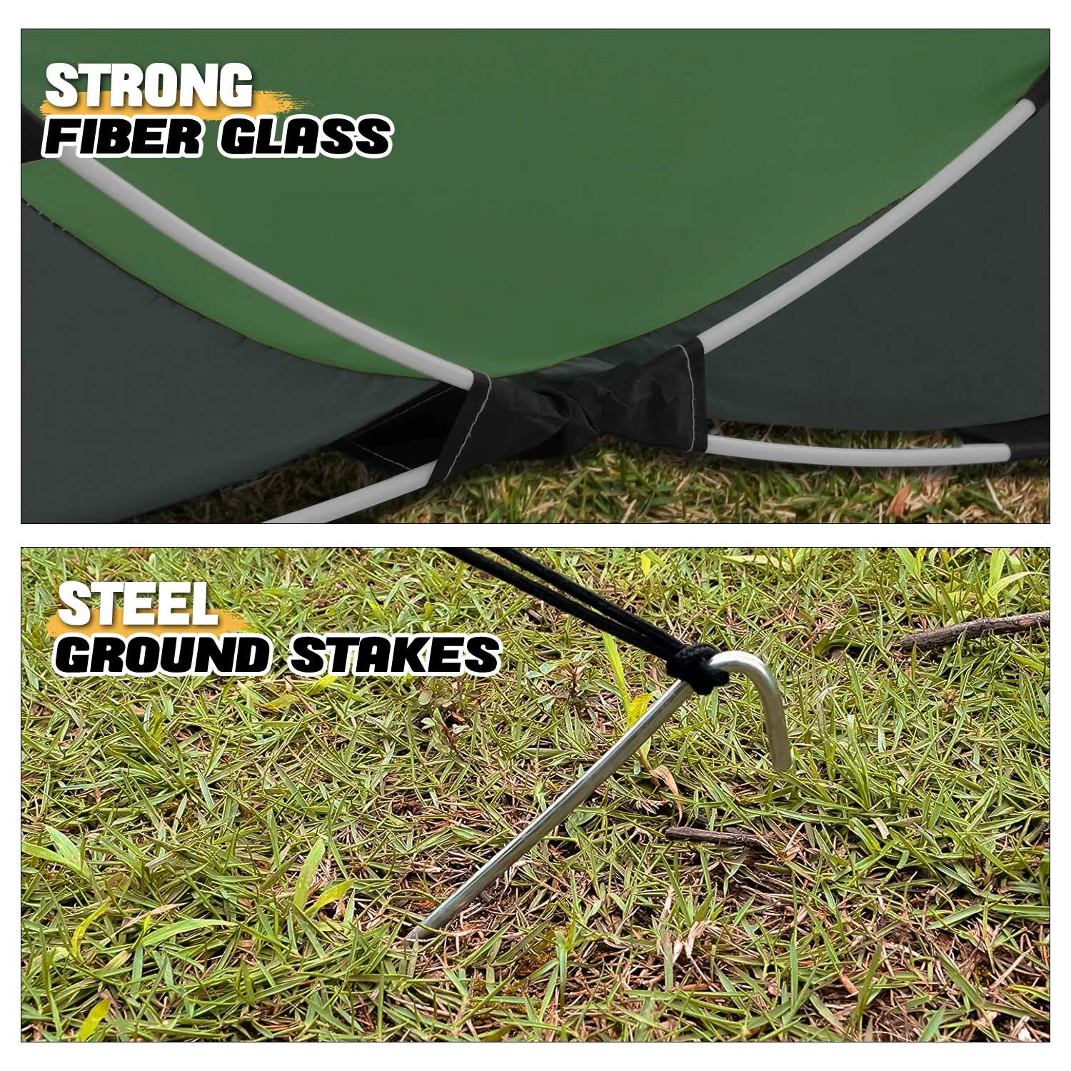 MoNiBloom Tent 3 Person Outdoor Pop Up, Family Travel Weatherproof Tent, 2 Doors and Side Windows with Carry Bag, Yellow - Womvr