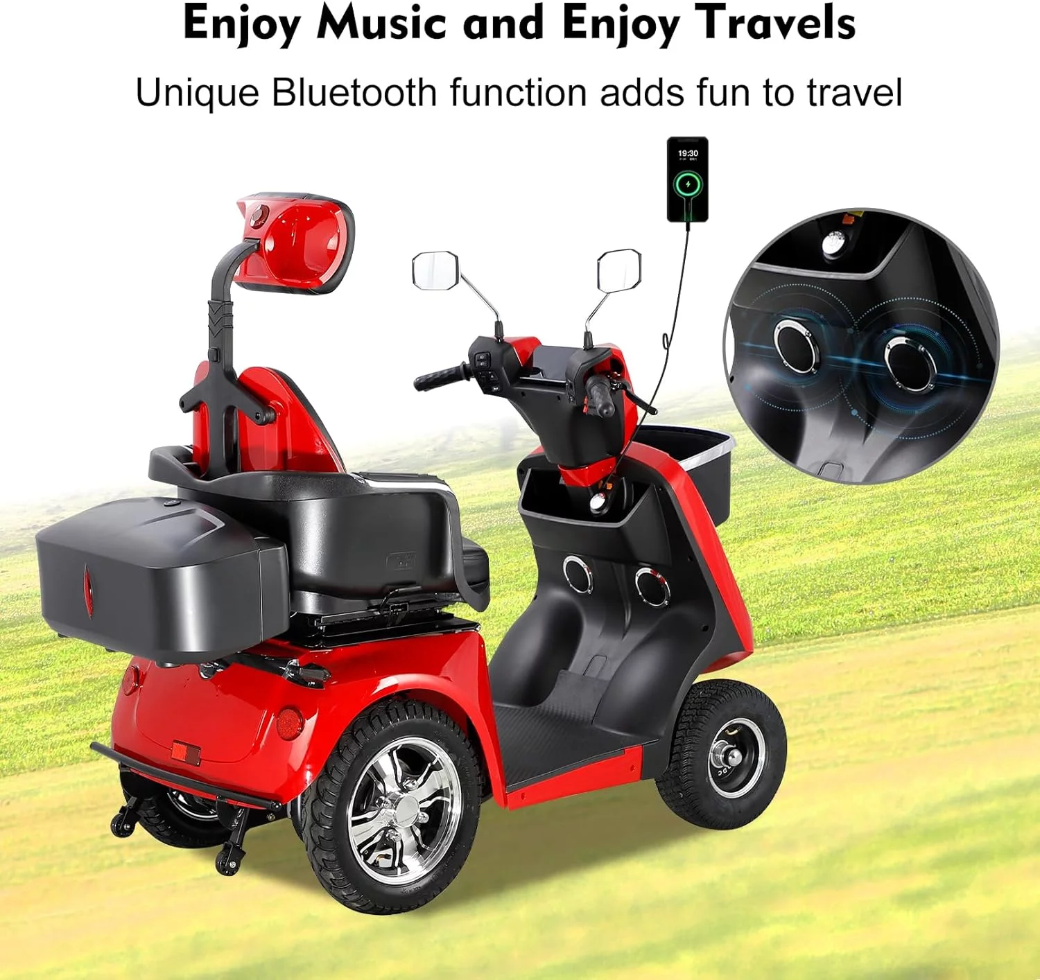 Heavy duty 4 wheel adult mobility Scooter Senior Medical Electric Mobility Scooter 800W Mobility scooter 500 lb capacity. - Womvr