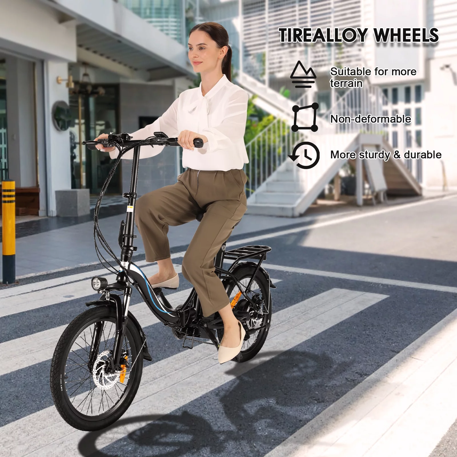 Elifine 500W Folding Electric Bike for Adults, 20