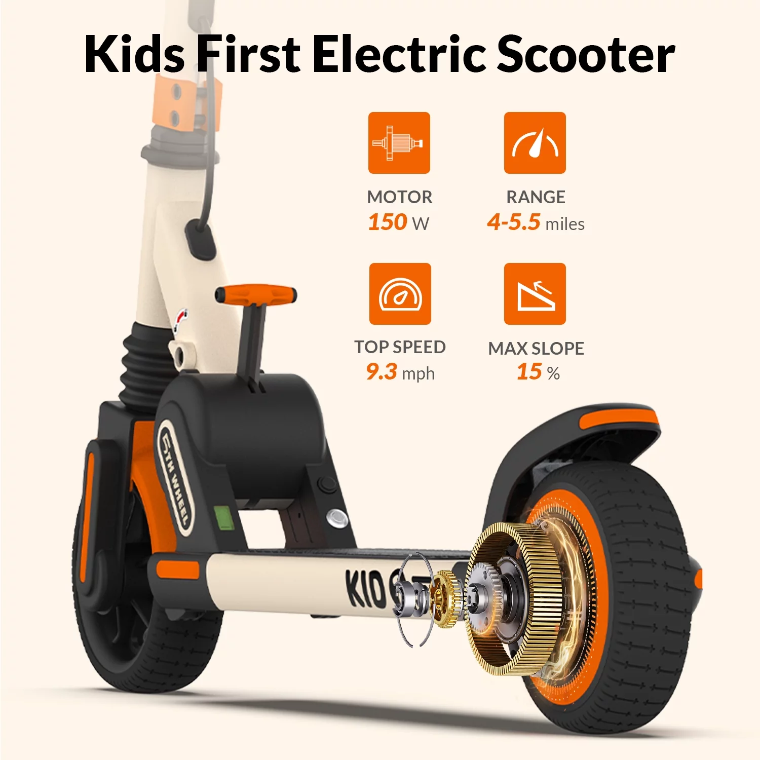 5TH WHEEL K1 Electric Scooter for Kids Ages 6-14 with 6.5