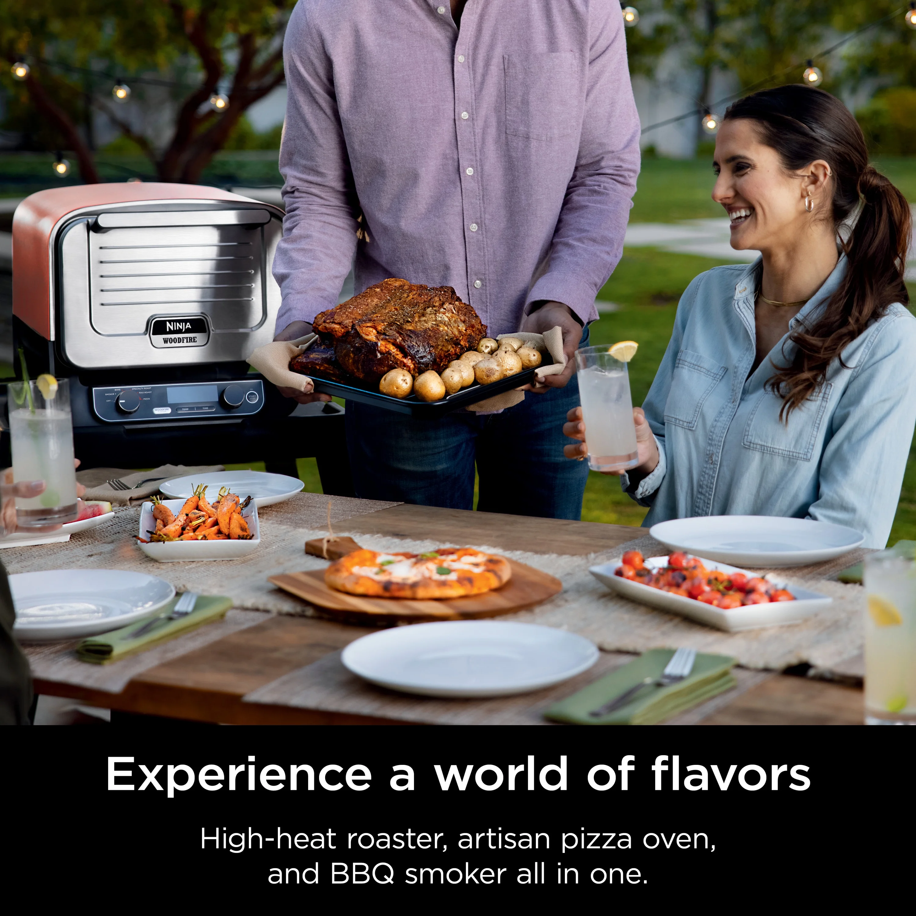Ninja Woodfire? Pizza Oven, 5-in-1 outdoor oven, 5 Pizza Settings, Ninja Woodfire? Technology, up to 700��F heat, BBQ smoker, Electric? - Womvr