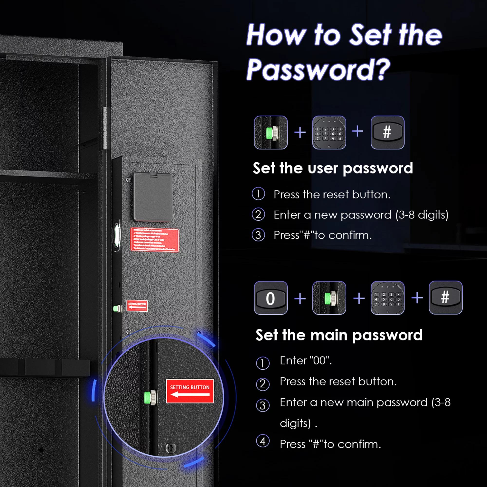 SRWTRCHRY Fingerprint 5-Gun Safe, 2s Quick Access Gun Cabinet with 2 Open Ways, Electronic Storage Cabinet for Rifles, Heavy-Duty Security Cabinet with Removable Shelf, 56''H - Womvr