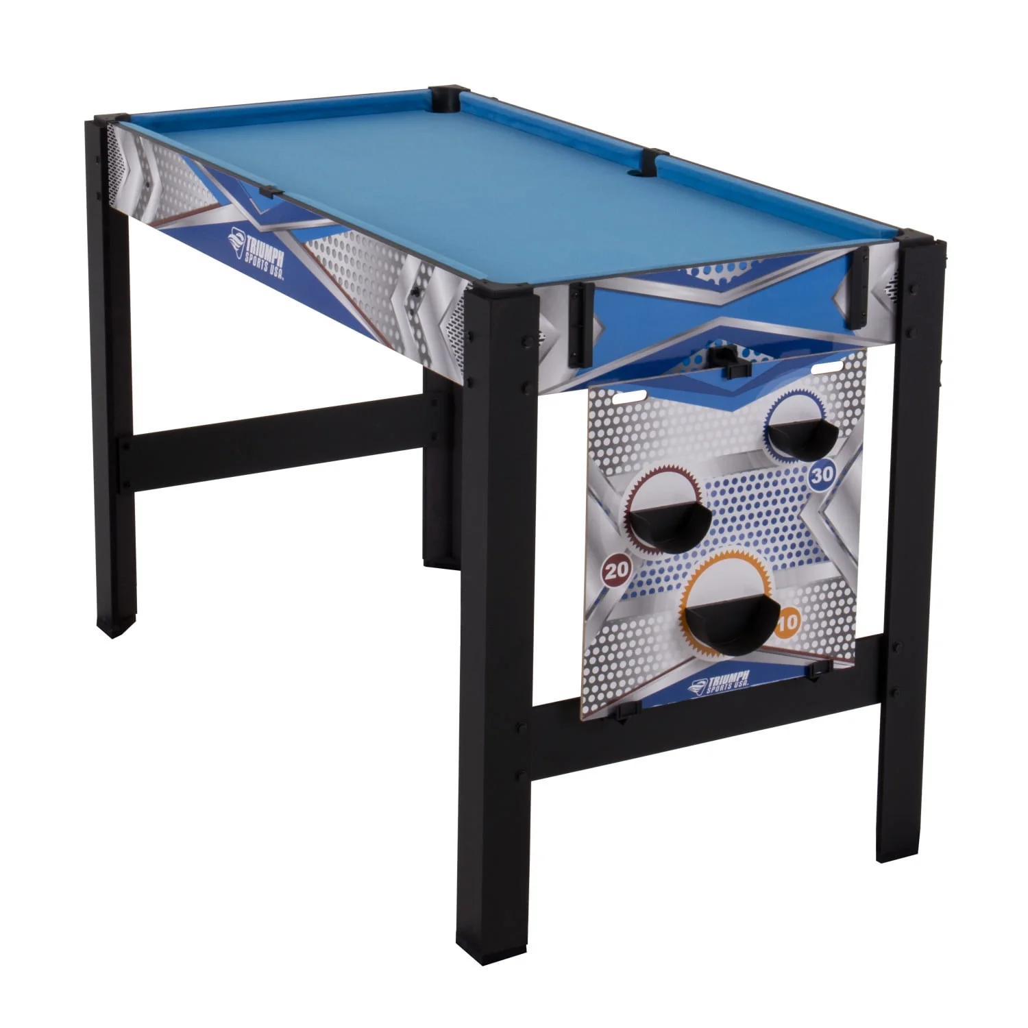 Triumph 13-in-1 Combo Game Table Includes Basketball, Table Tennis, Billiards, Push Hockey, Launch Football, Baseball, Tic-Tac-Toe, and Skee Bean Bag Toss - Womvr
