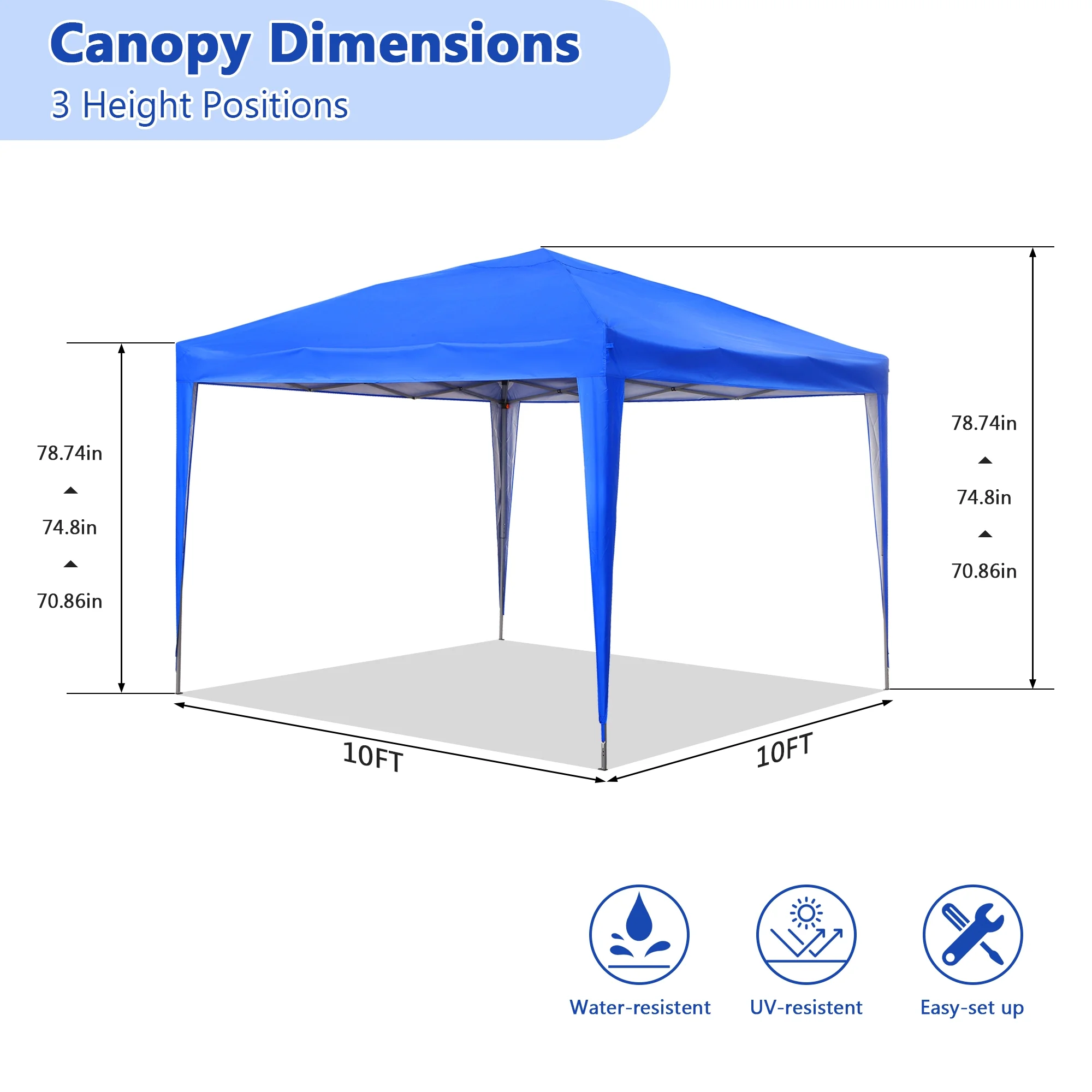 Outdoor Basics 10 ft x 10 ft Pop Up Canopy Tent with Carry Bag, Shade Canopy, Great for Picnic, Yard, Beach, Park, Camping, White - Womvr