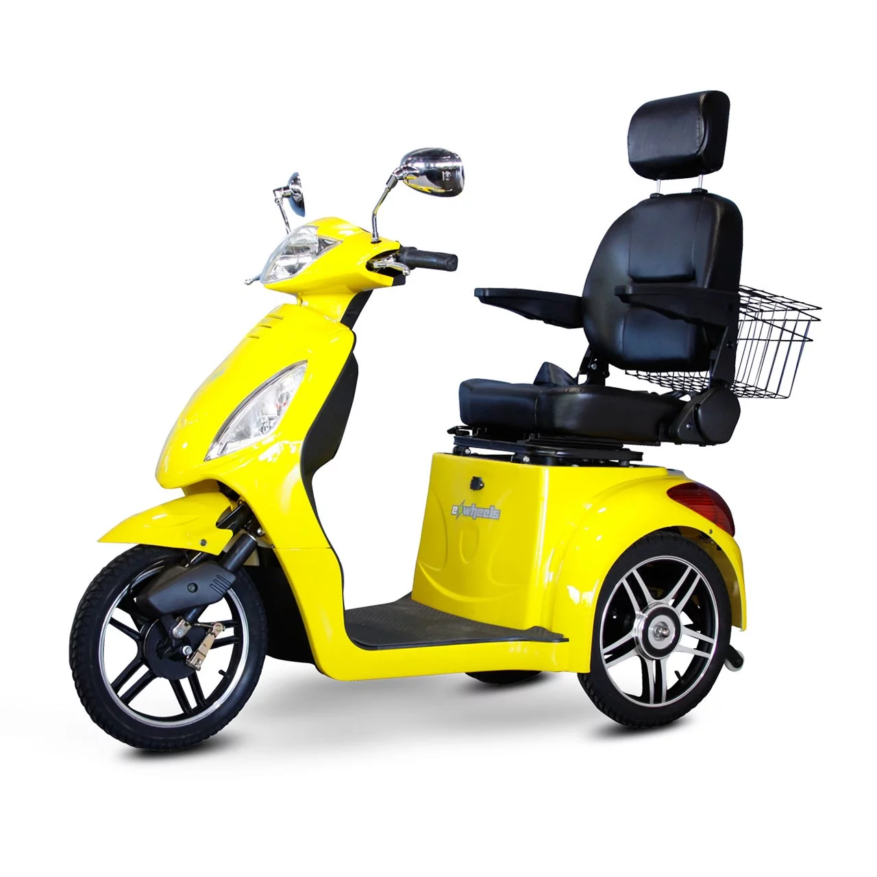 EWheels 3 Wheeled Wide Body Mobility Scooter w/ Anti Theft Alarm, Red - Womvr