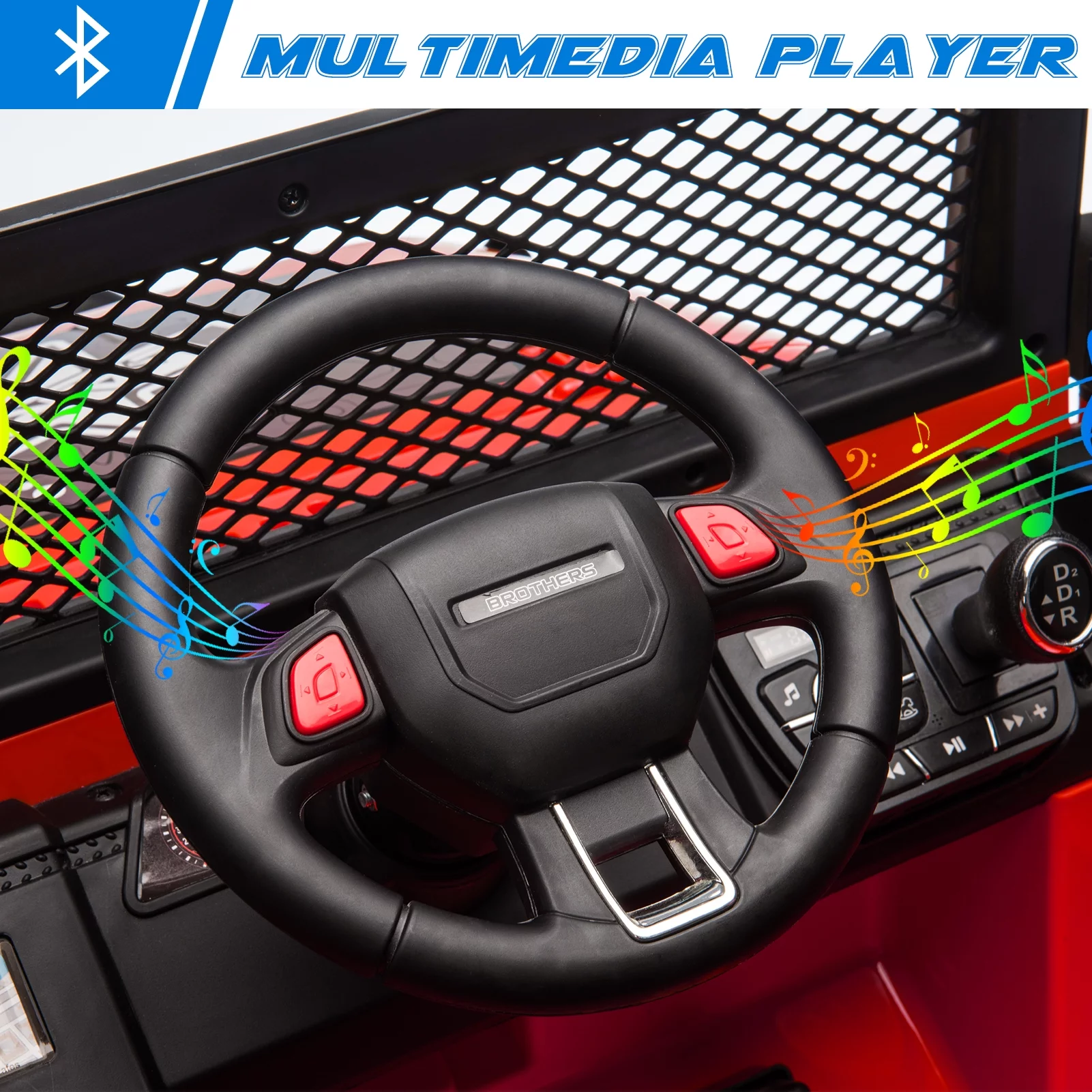 PWFE 12 Volt Kids Electric Car Kids Ride On Car with Remote Control, 2 Seats Kids Jeep with LED Lights, Wheels Suspension, Music, Horn, 110lbs Load(Pink) - Womvr