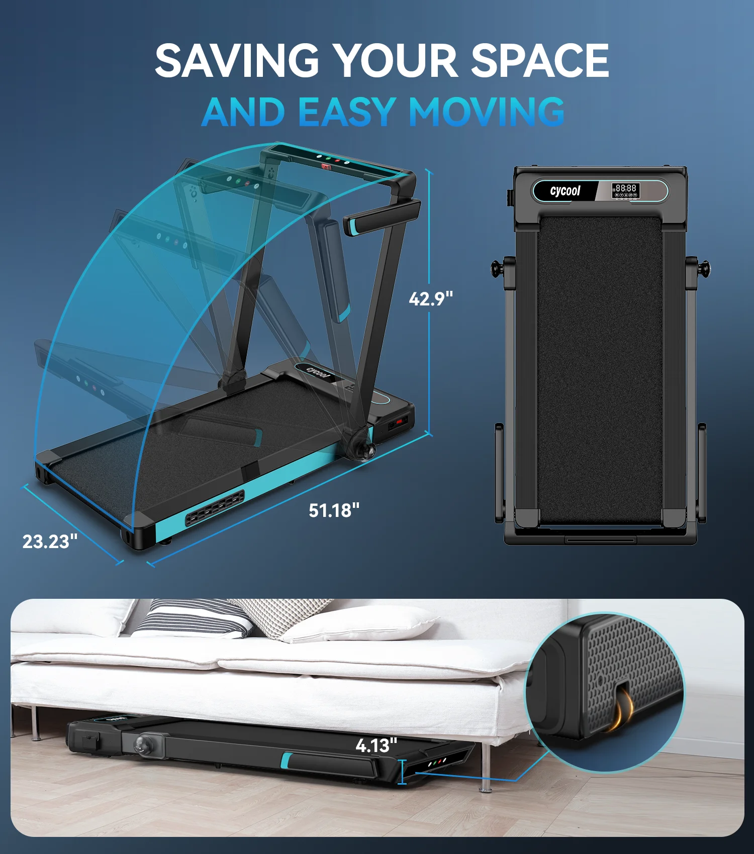 TOSSFD 2.5HP Folding Treadmill with Display Screen Electric Running Walking Machine for Home Fitness R46201 - Womvr