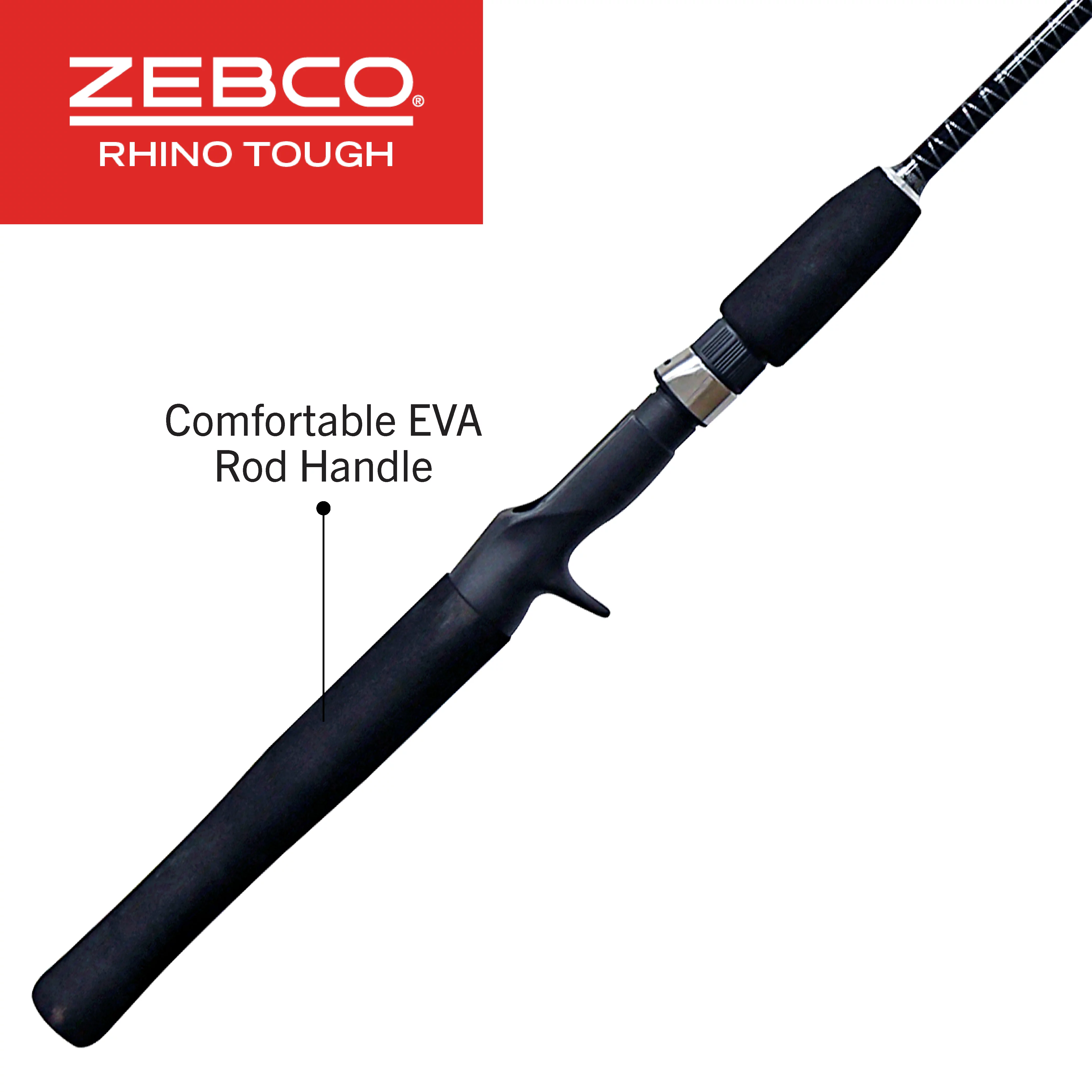 Zebco Rhino Tough Casting Fishing Rod, 5-Foot 6-Inch Fishing Pole, Black - Womvr