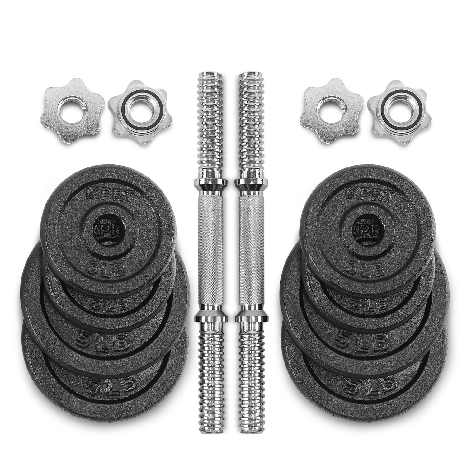 XPRT Fitness Cast Iron Adjustable Dumbbell Set,  40lbs - Womvr