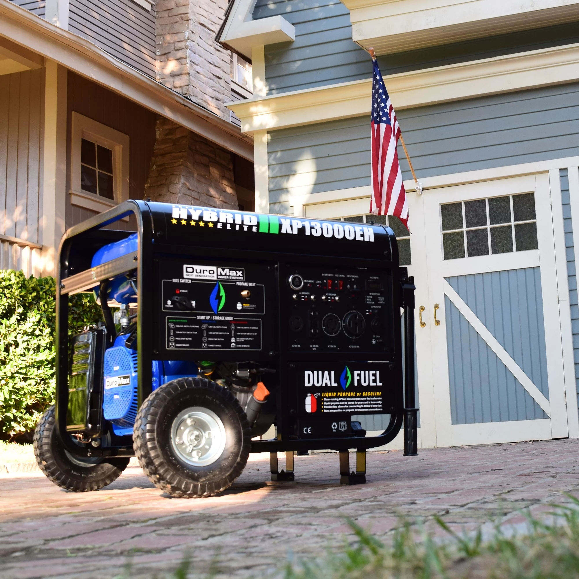 DuroMax XP13000EH 13,000-Watt 500cc Portable Hybrid Gas Propane Generator - Womvr