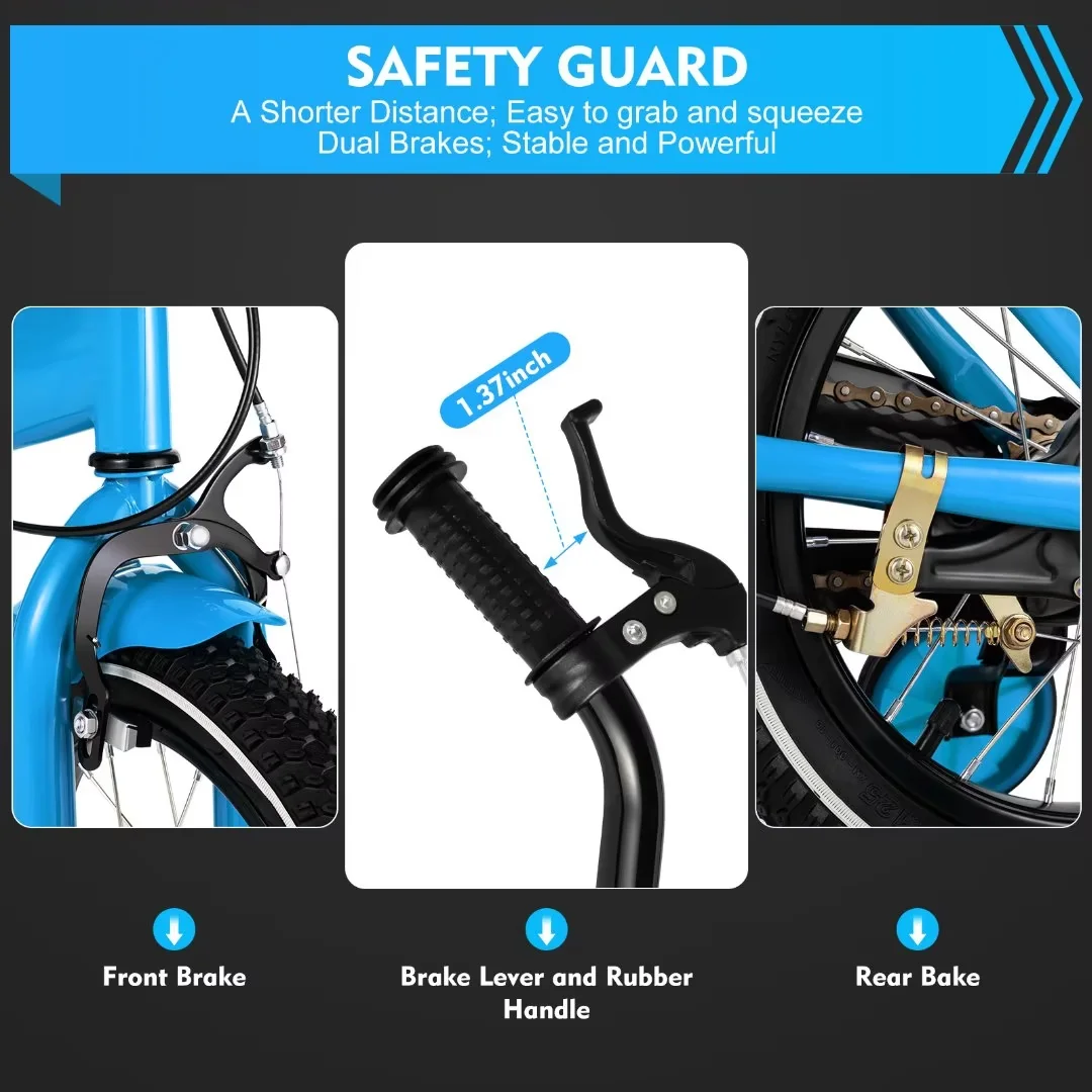 TFCFL 14 inch Kids Bike Bicycle Children Cycle Bikes Gift With With Safety Training Wheels - Womvr