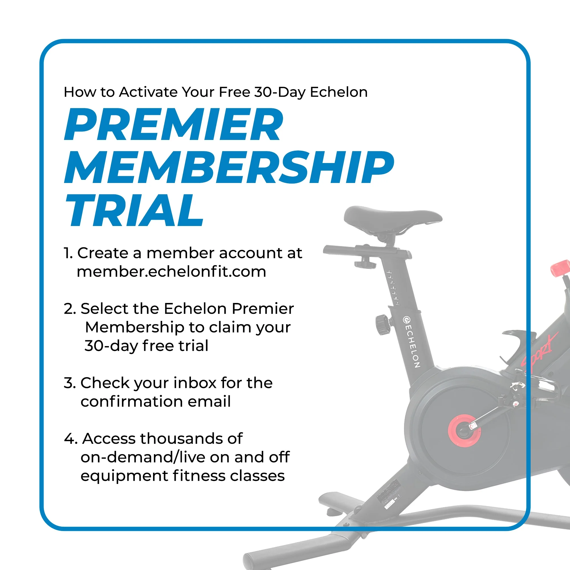 Echelon Connect Sport Indoor Cycling Exercise Bike + 30-Day Free Membership Trial - Womvr
