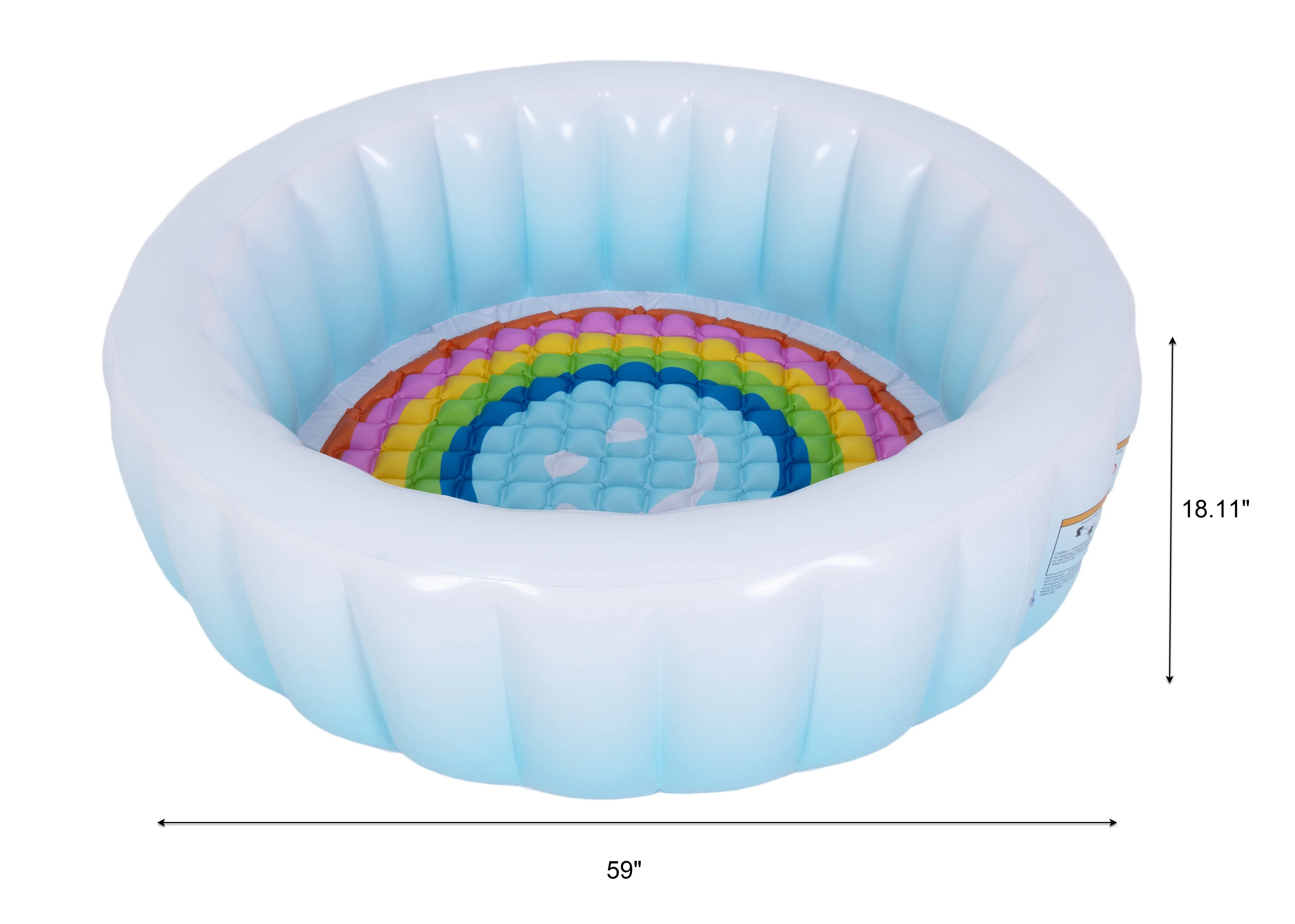 Packed Party Luxe Blue Ombre 59�� Round Soft-Sided Inflatable Swimming Pool - Womvr