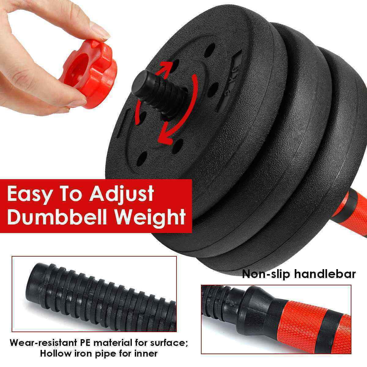FIXTECH 66LB 2 in 1 Adjustable Dumbbell Set with Connecting Rod Used As Barbell for Whole Body Workouts - Womvr