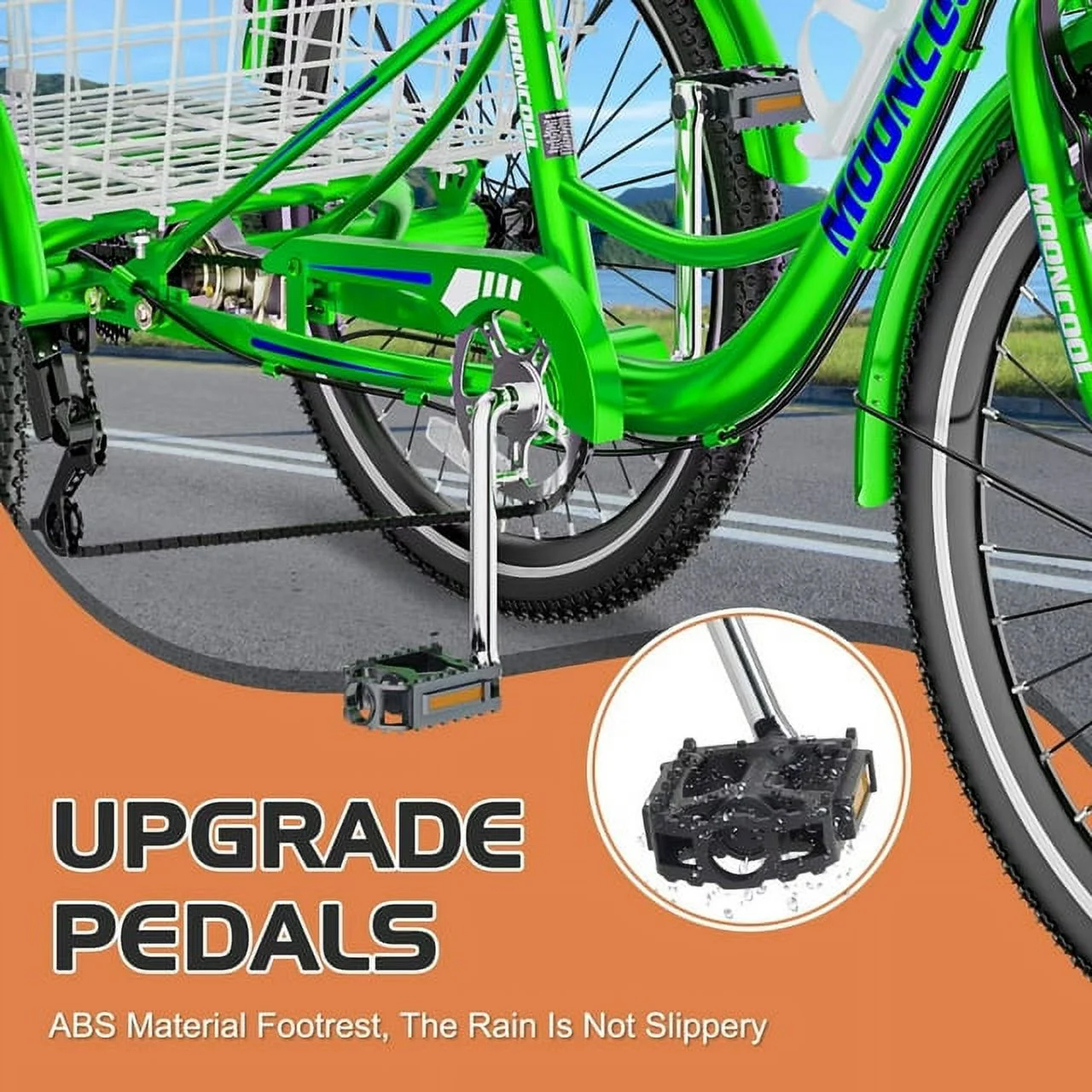 Lilypelle Adult Tricycles 7 Speed 20/24/26 Inch Three Wheel Bike Cruiser Trike with Low-Step Through Frame/Large Basket for Men, Women, Seniors - Womvr