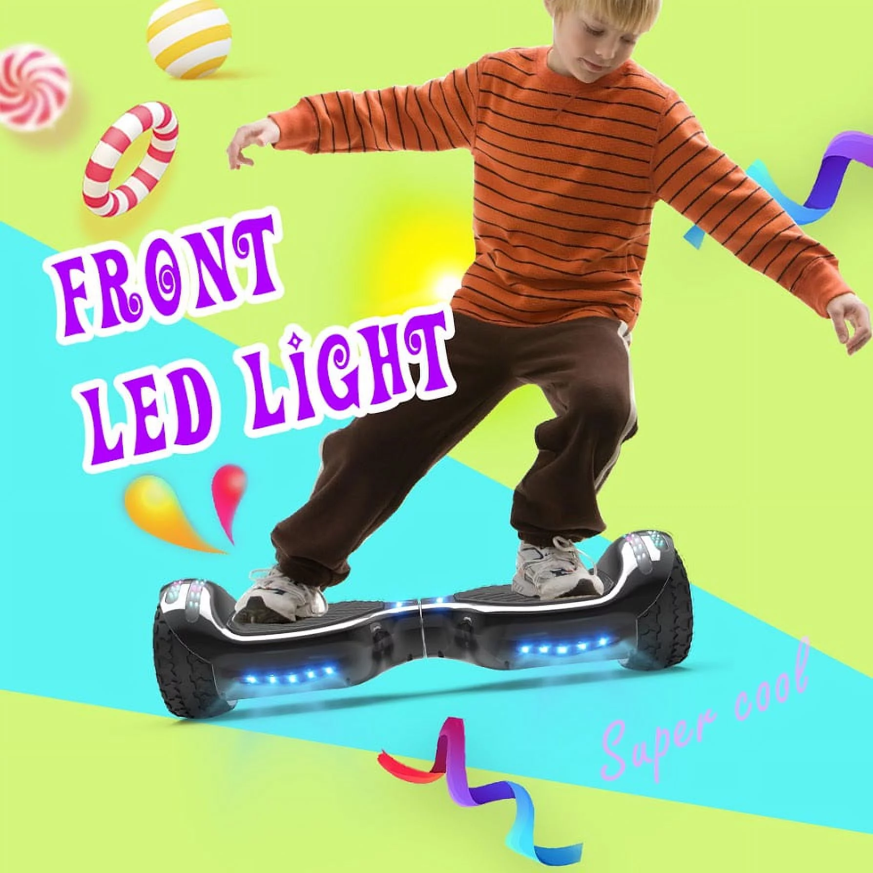 Hoverstar ul2272 Hoverboard All-Terrain LED Flash Wide All Terrian Wheel, Blue - Womvr