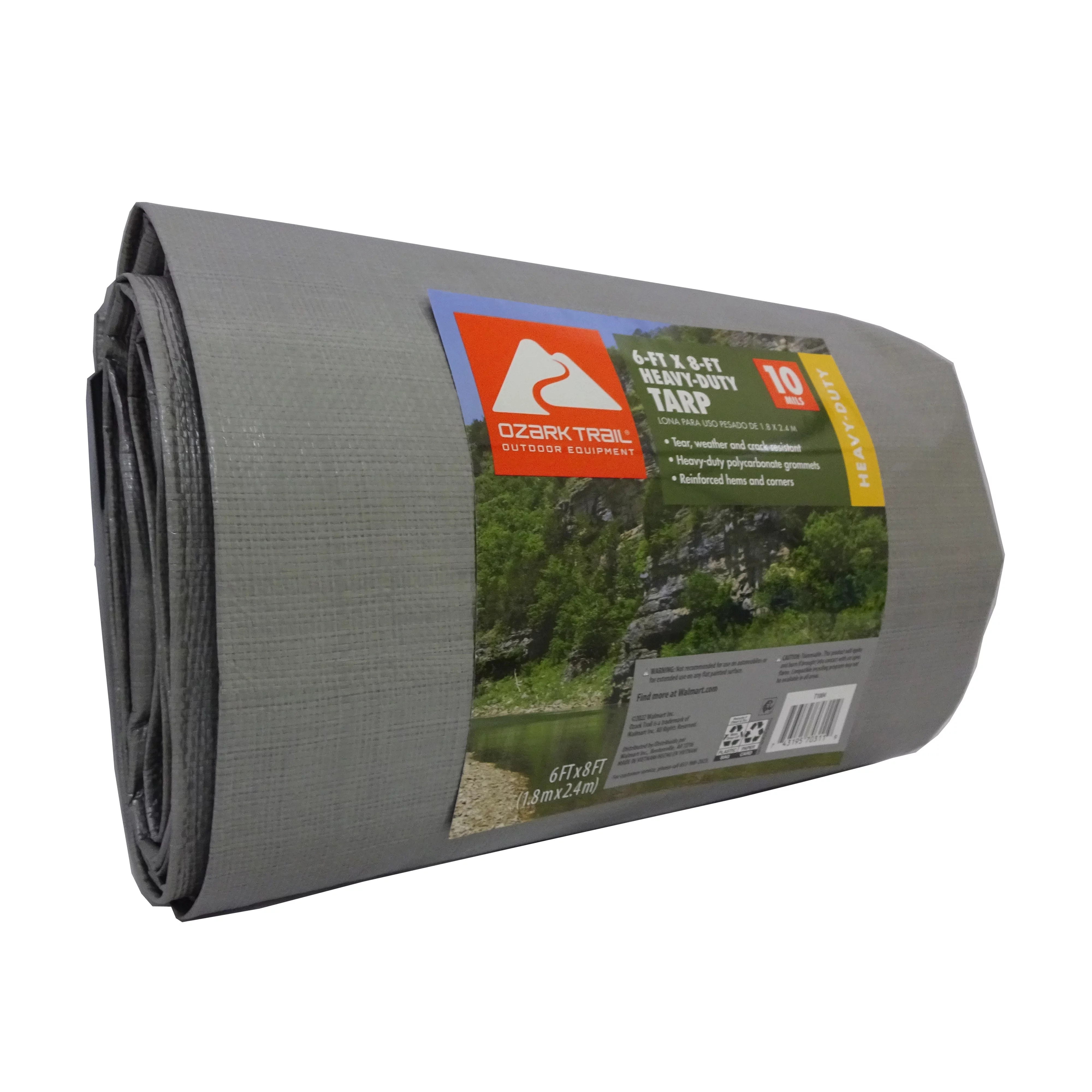 Ozark Trail Heavy-Duty Tarp, 6' x 8', Material PE - Womvr