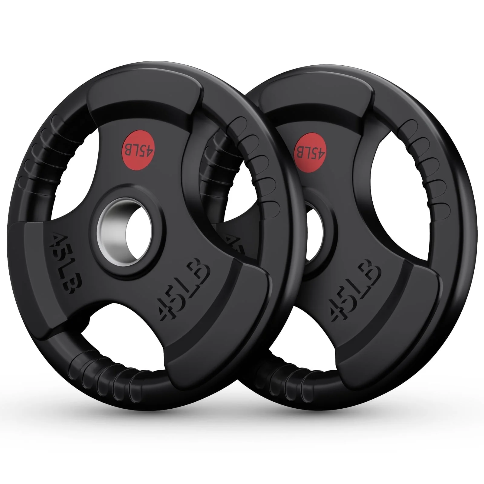 GIKPAL 90lbs Weight Plates 2 Inch Rubber Coated Olympic Weight Plate for Weightlifting in Home Gym, Solid Cast Iron Bumper Plates for Barbell - Womvr