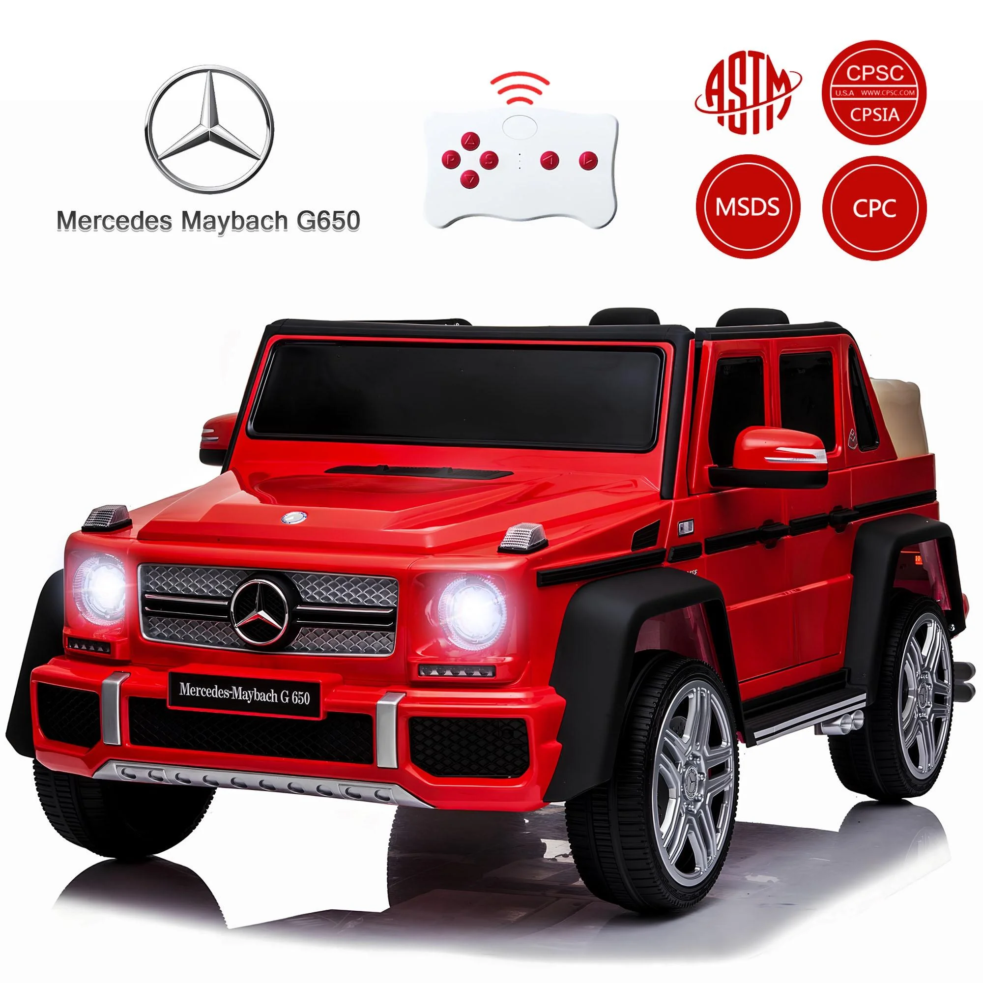 24V Ride on Car with Remote Control for Kids Mercedes Benz Ride on Car Toy for Boys and Girls 3-6 Years Old, Electric Vehicle, Bluetooth, LED Light, White - Womvr