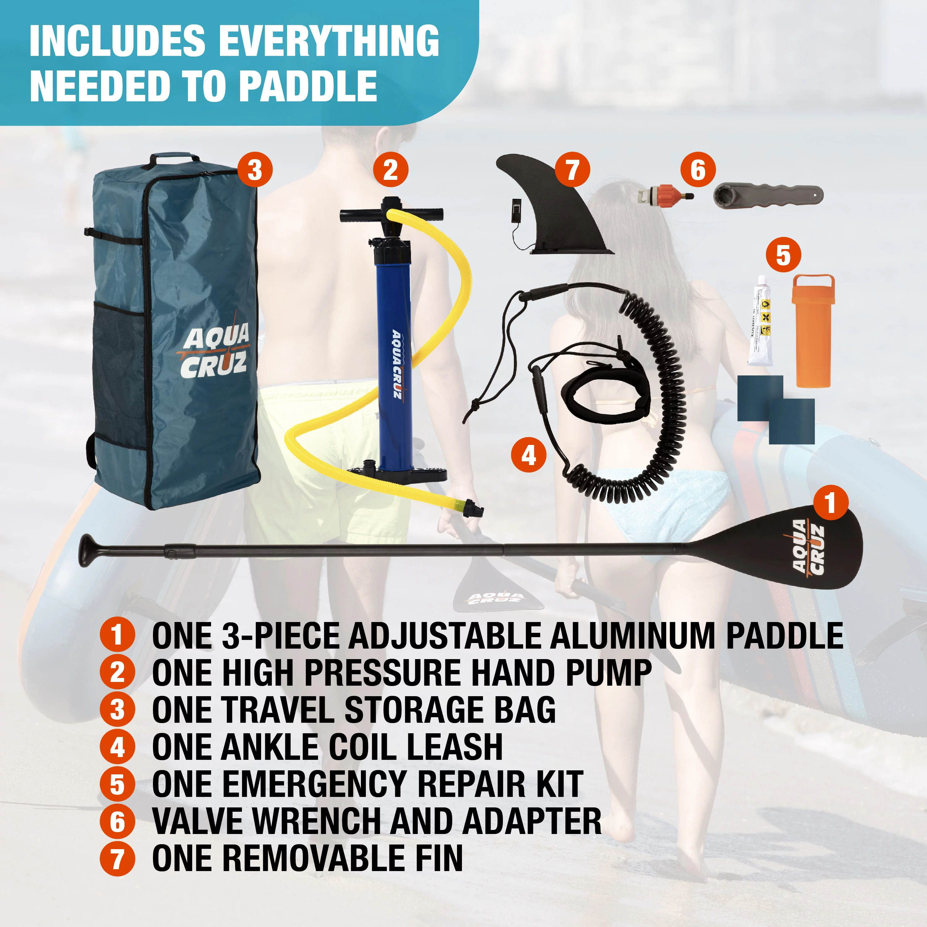 Aquacruz Suncruzer 9 ft. Inflatable Stand Up Paddle Board Set with Accessories - Womvr