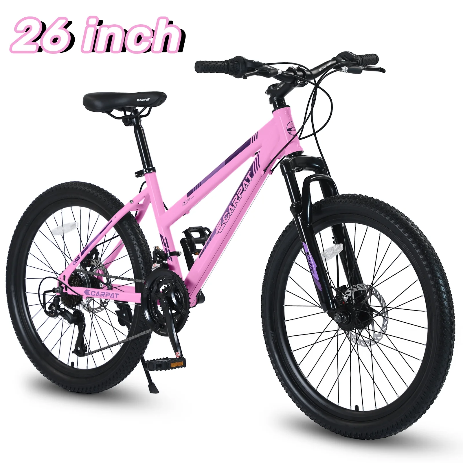 CHAMPIERRE 24 inch Mountain Bike for Girls Women, Shimano 21 Speeds Bikes with Dual Disc Brakes, White - Womvr