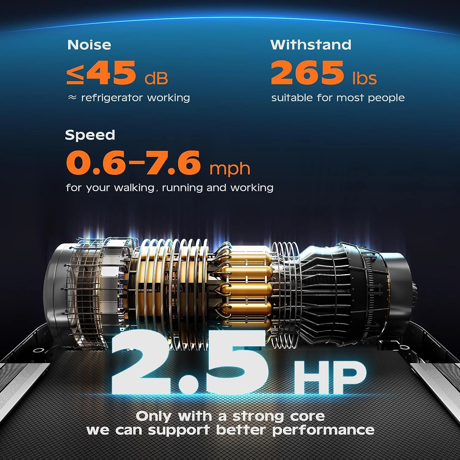 COOLHUT Under Desk Treadmill, Walking Pad 3 in 1 Folding Treadmill, Walking Jogging Treadmills for Home Office, 2.5HP Low-Noise Treadmill LED Display and Knob Speed Adjustment - Womvr