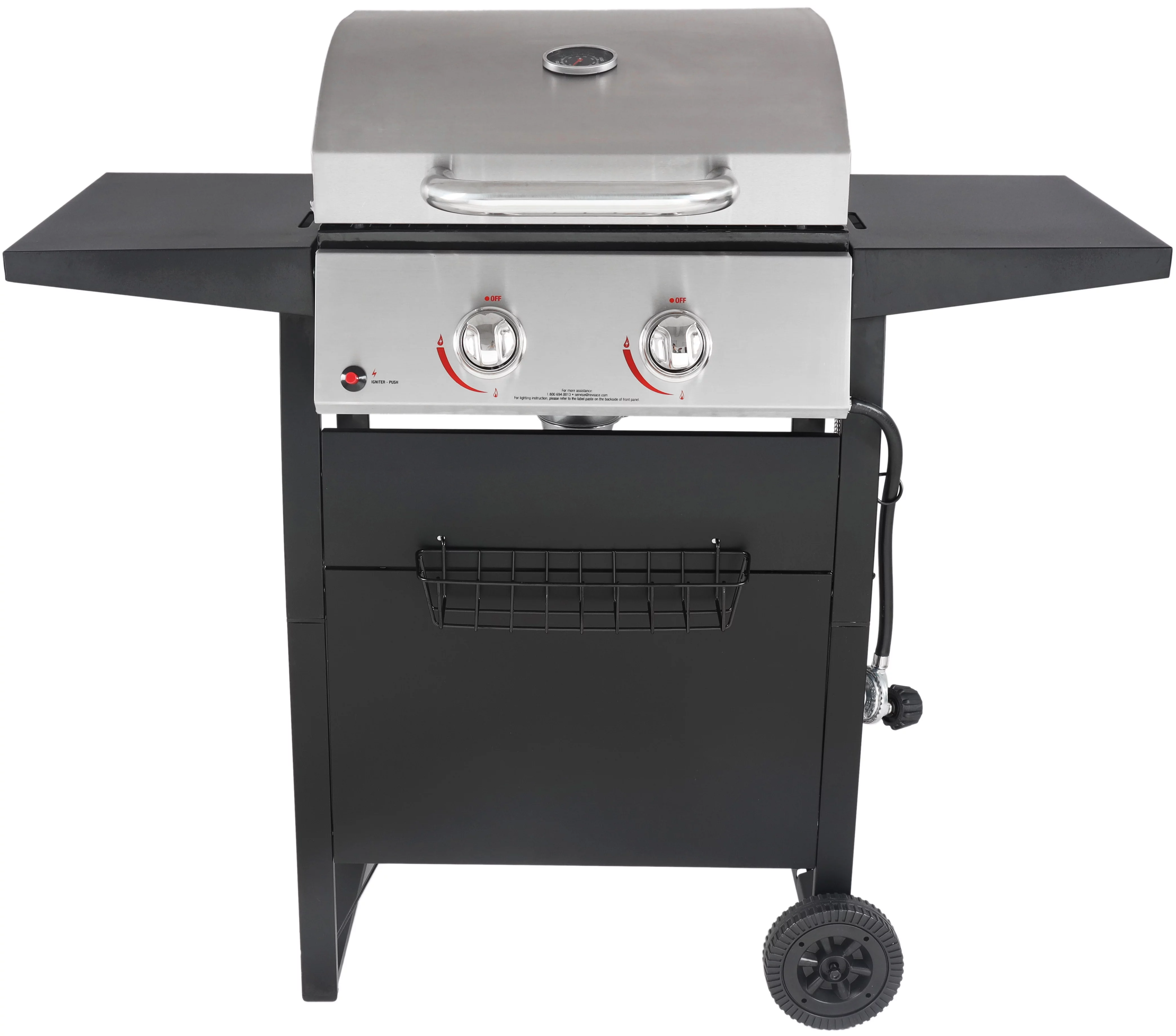 RevoAce 2-Burner Space Saver Propane Gas Grill, Stainless and Black, GBC1705WV - Womvr