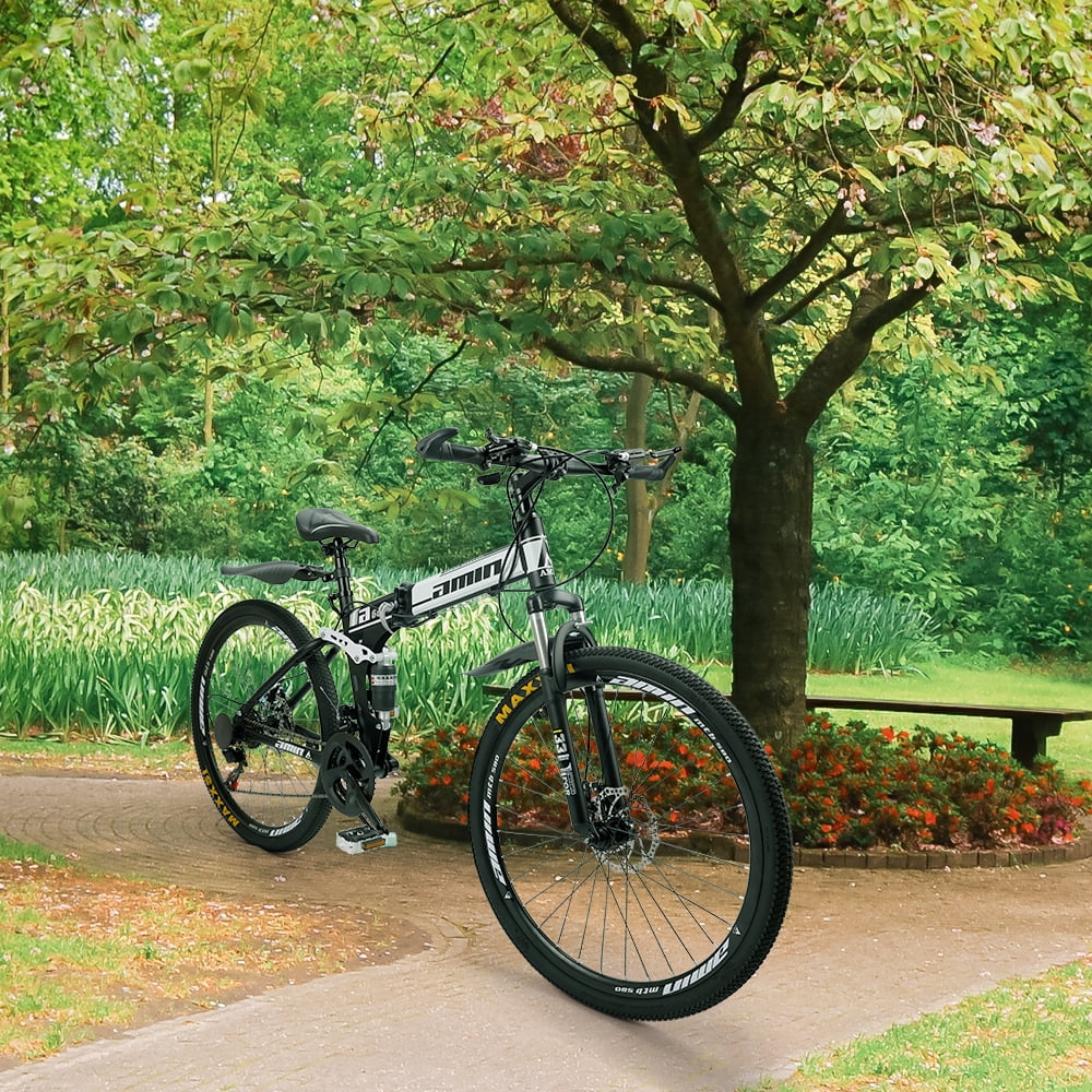 ARTUDATECH Full Suspension Mens Mountain Bike, Shimano 21 Speed, 26 Inch Wheel, Dual Disc Brake Bike for Men Womens Adult Bicycle - Womvr